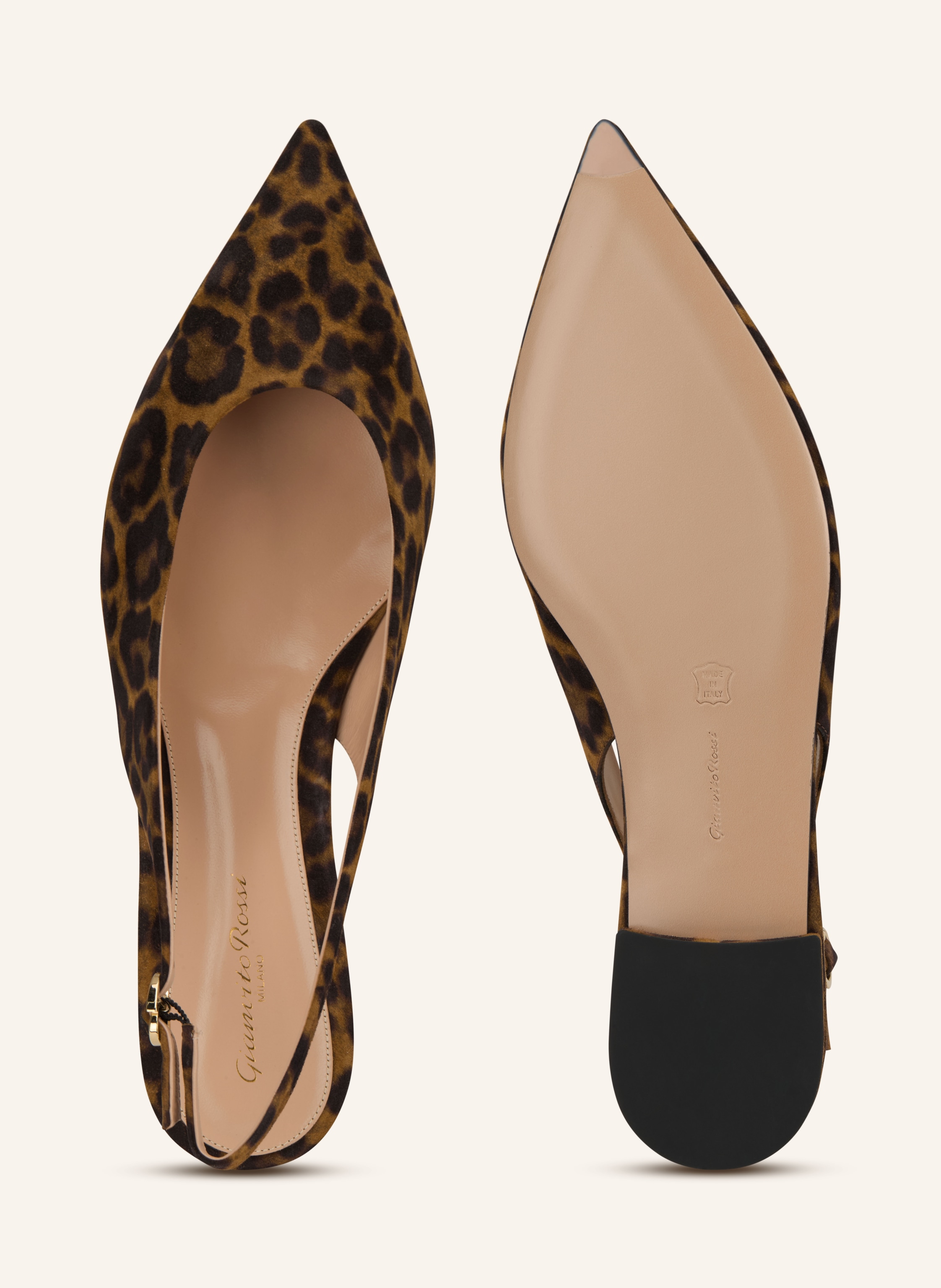 Thumbnail - Gianvito Rossi Slingballerinas Robbie braun