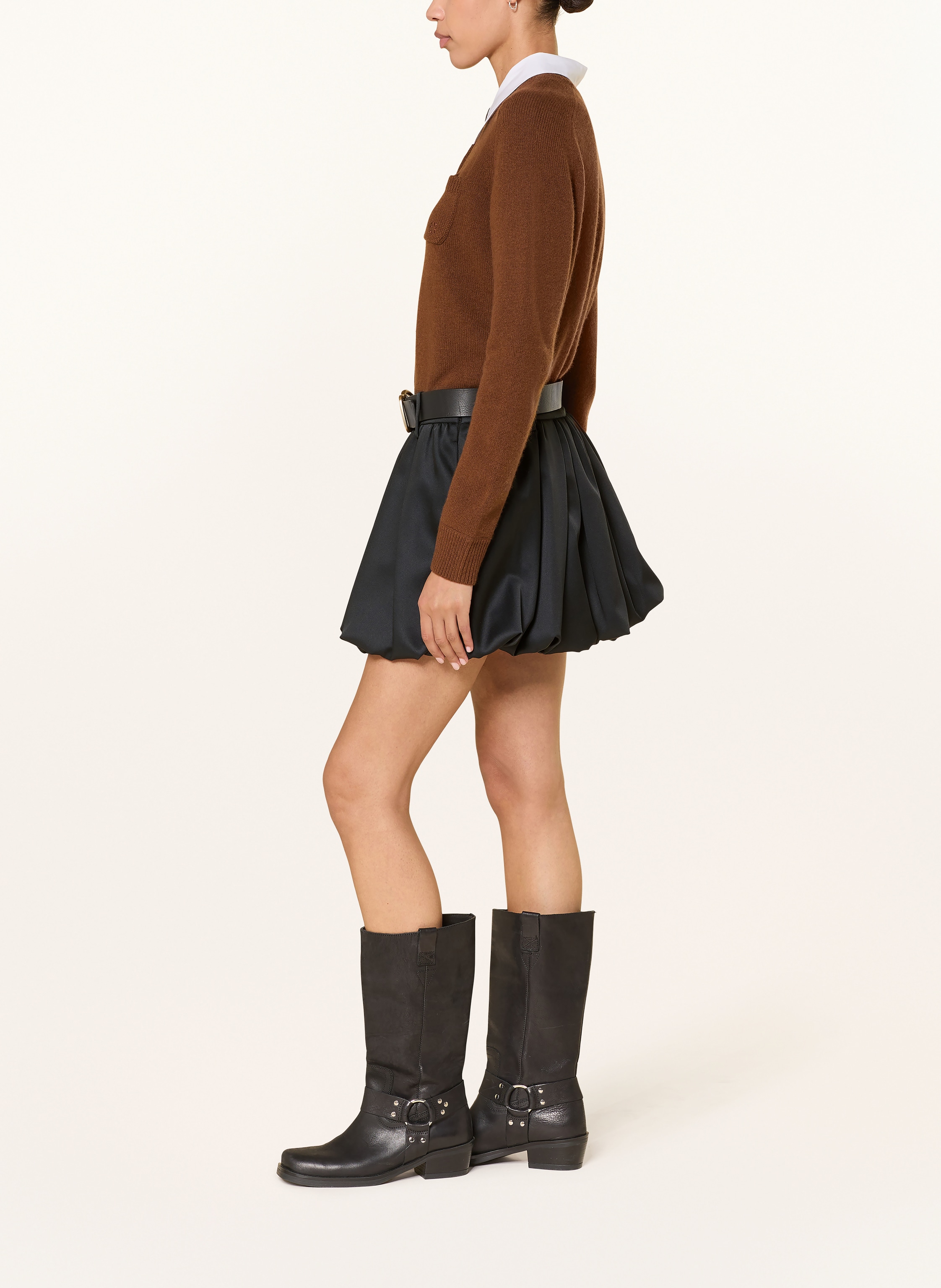 Thumbnail - Dorothee Schumacher Satinrock Shiny Statement grau