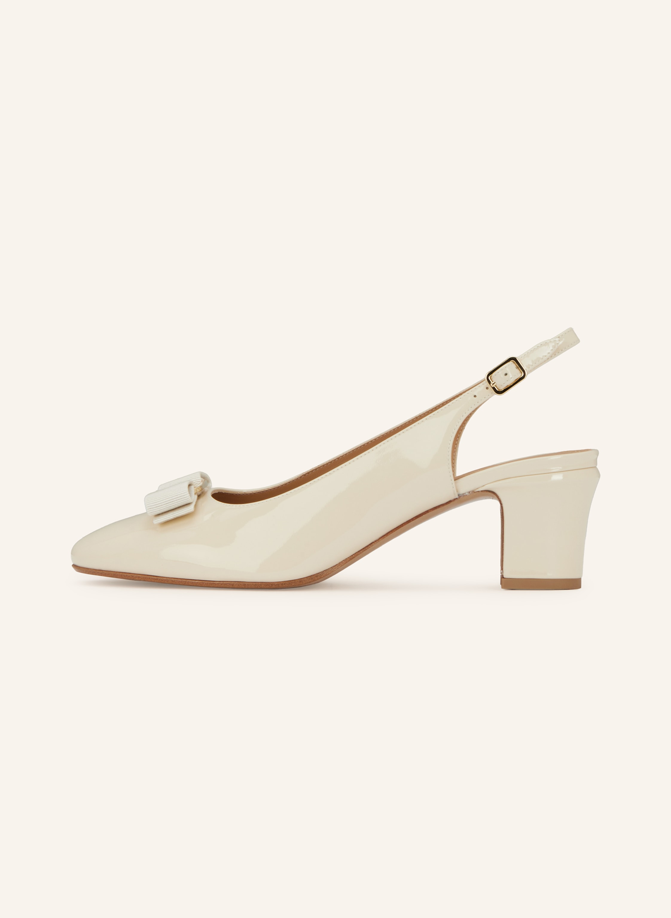 Thumbnail - Ferragamo Slingpumps New Vara beige