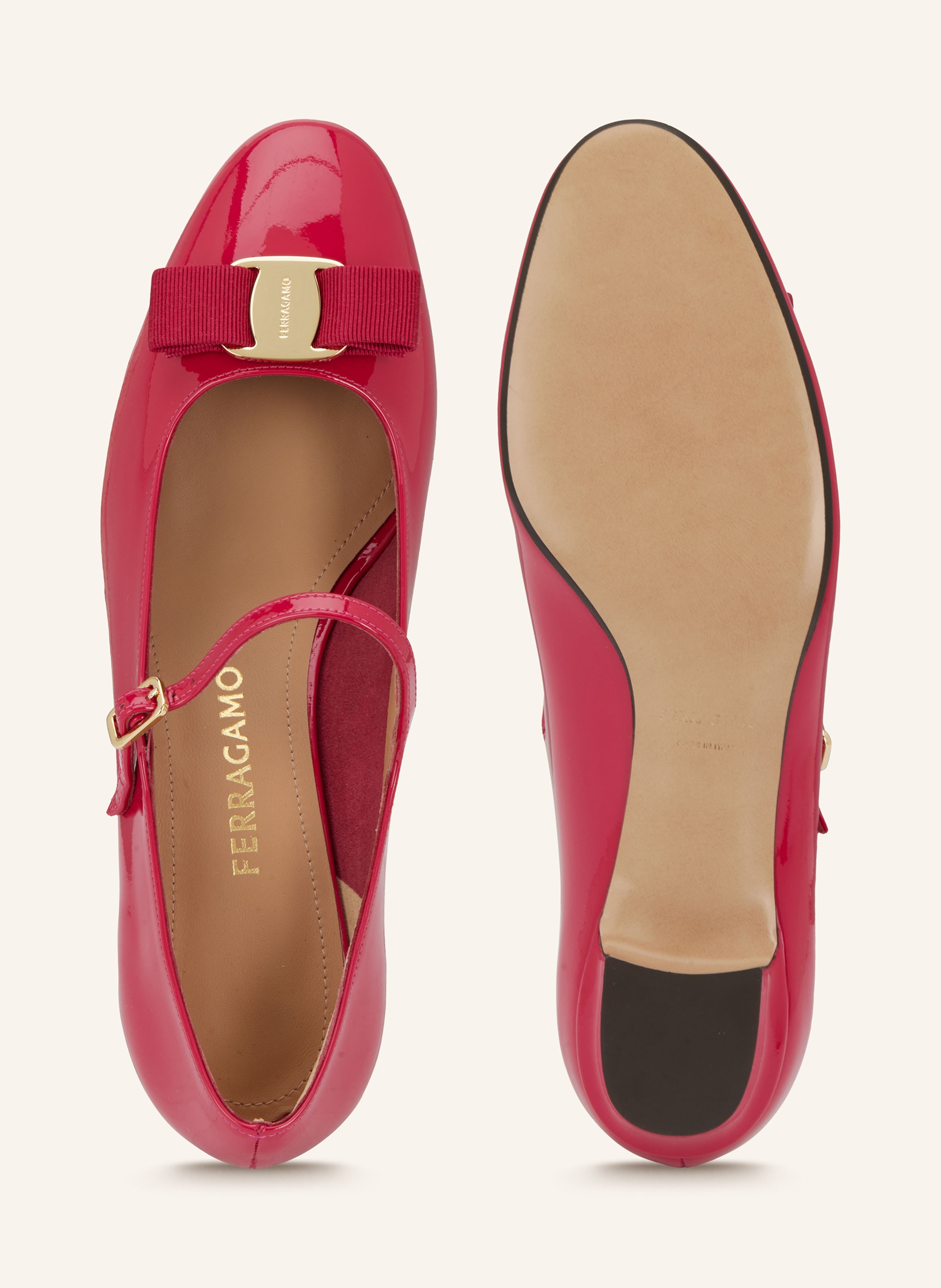 Thumbnail - Ferragamo Mary-Jane-Pumps pink