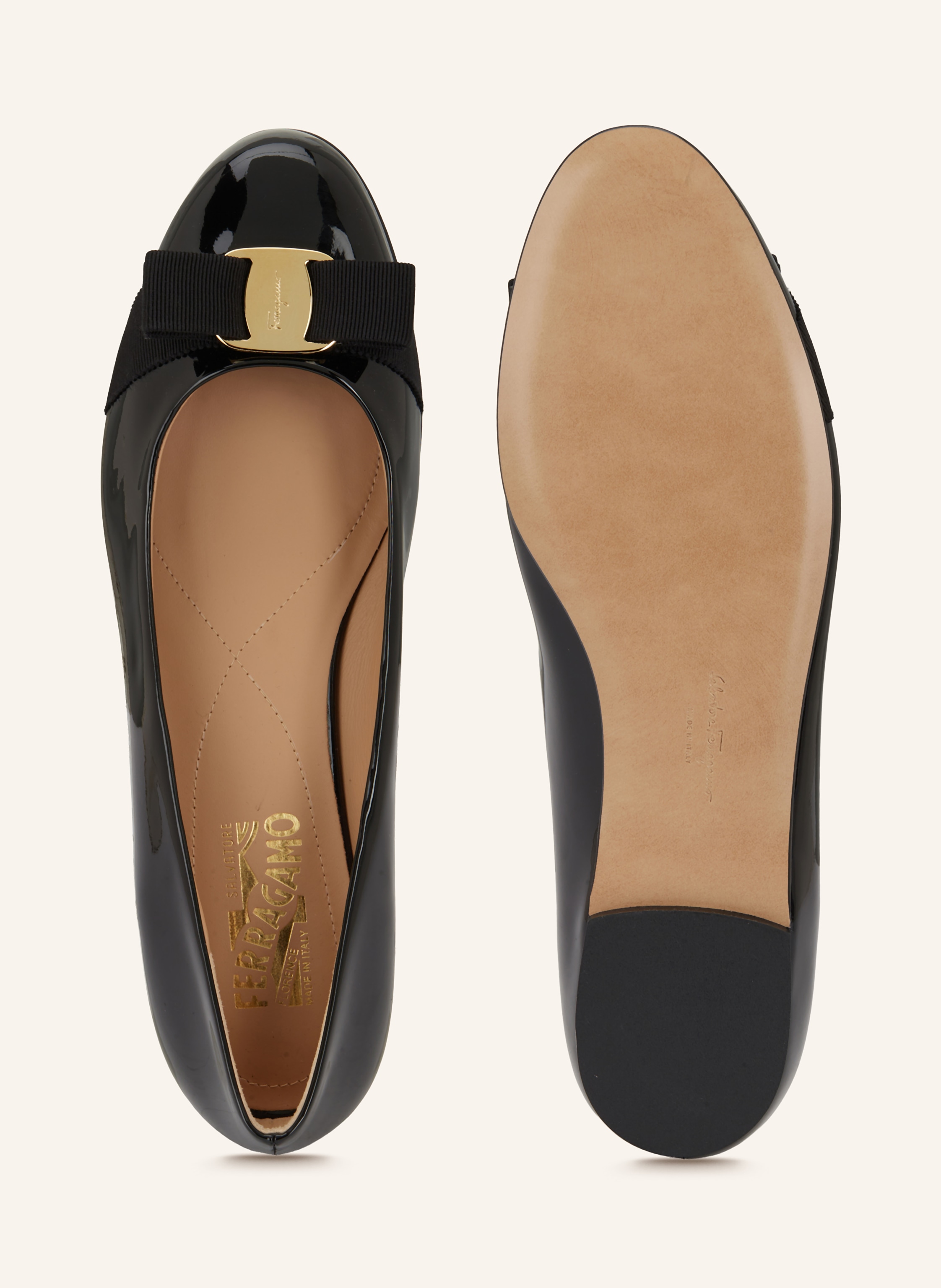 Thumbnail - Ferragamo Lackballerinas Varina schwarz