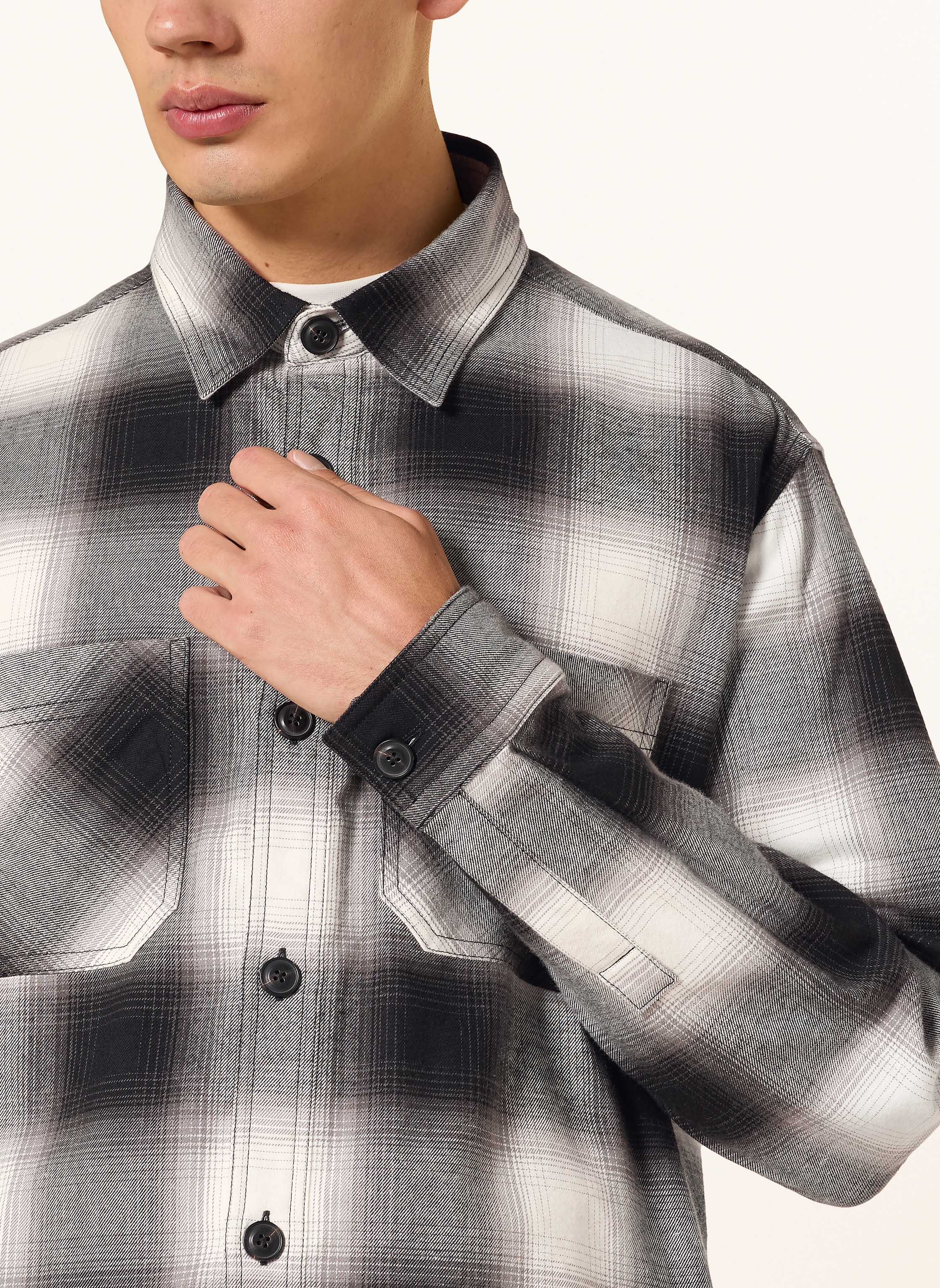 Thumbnail - Hugo Flanell-Overjacket Erato schwarz