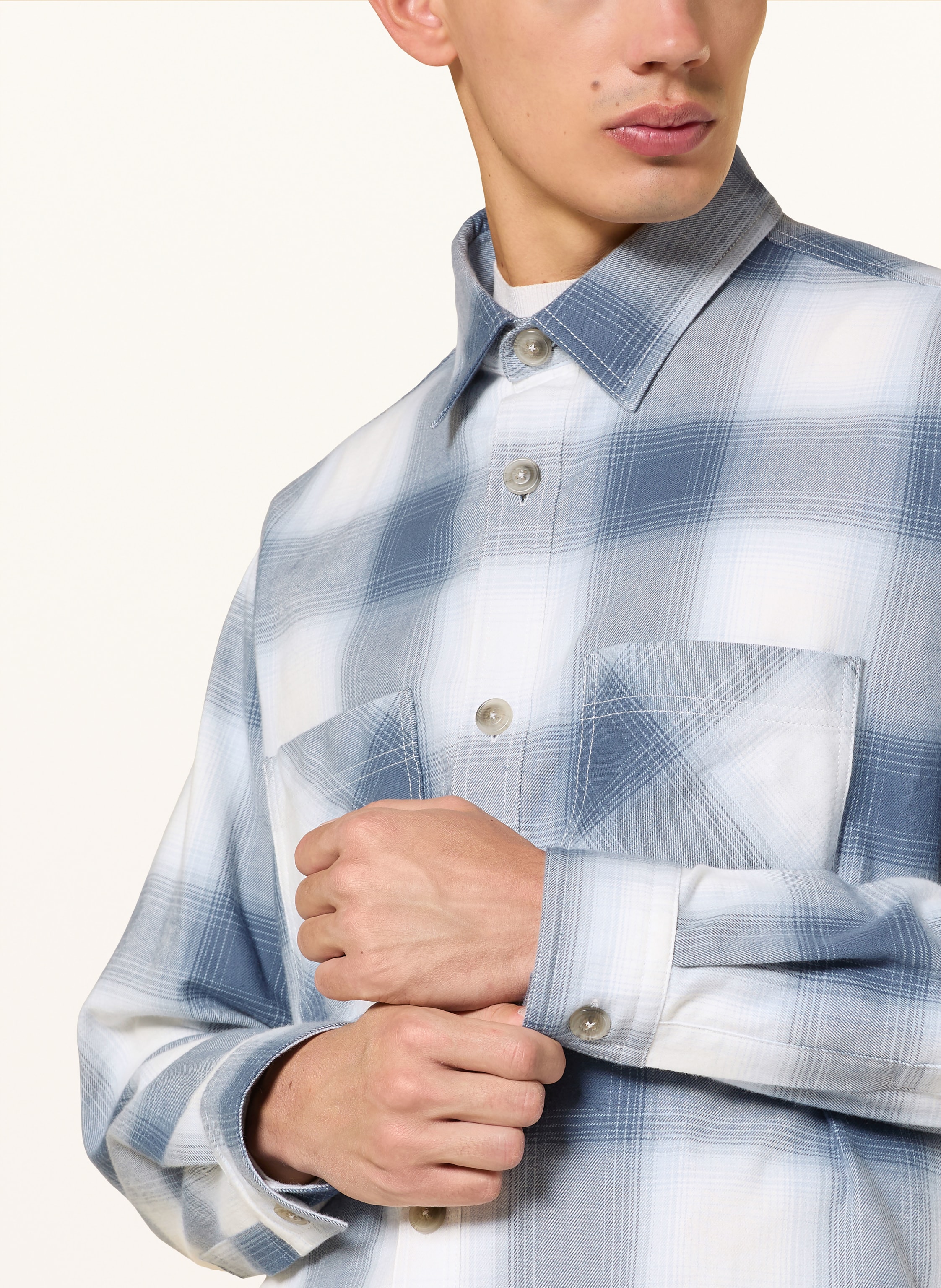 Thumbnail - Hugo Flanell-Overshirt Erato blau