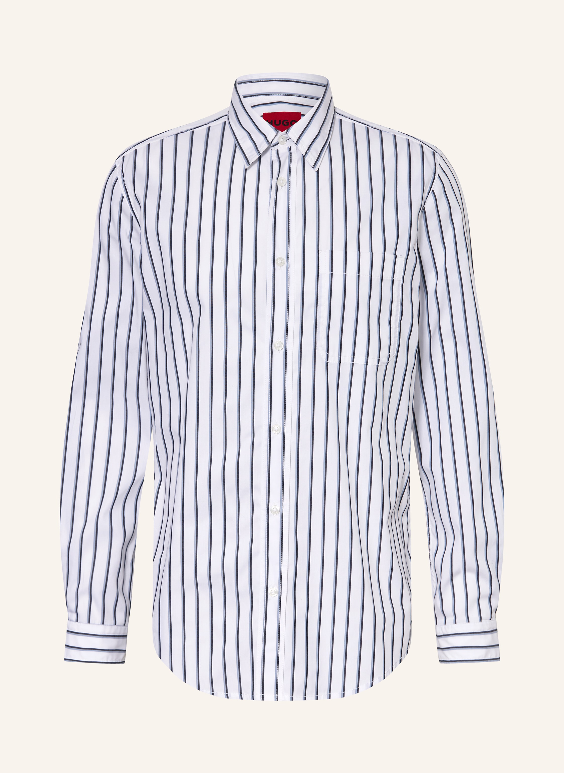 Hugo Hugo Hemd Erillo Oversize Fit weiss in WEISS / BLAUGRAU / DUNKELGRAU