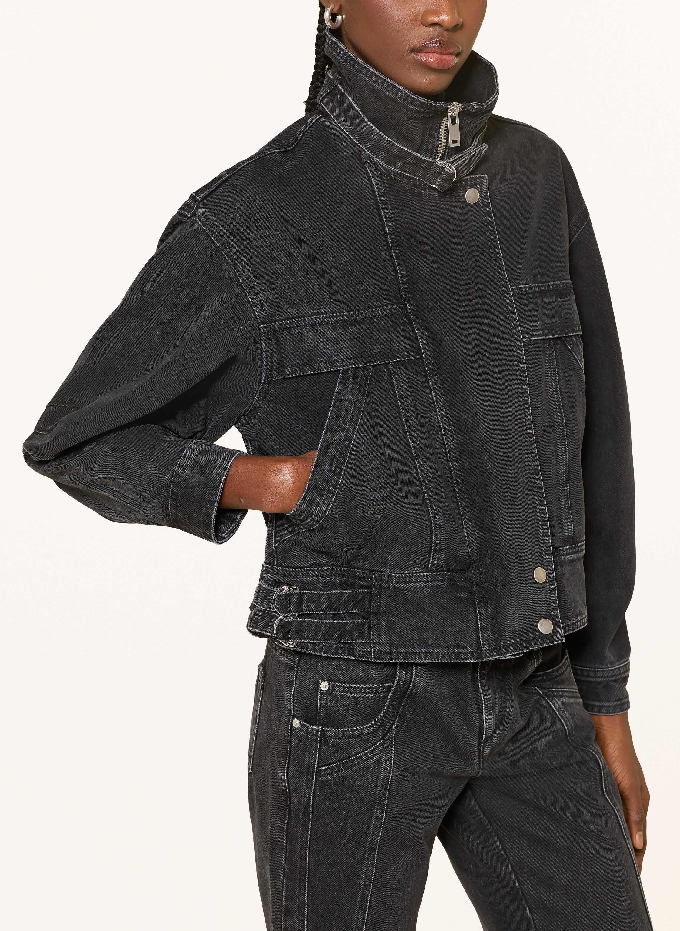 Thumbnail - Marant Étoile Jeansjacke Joseline schwarz