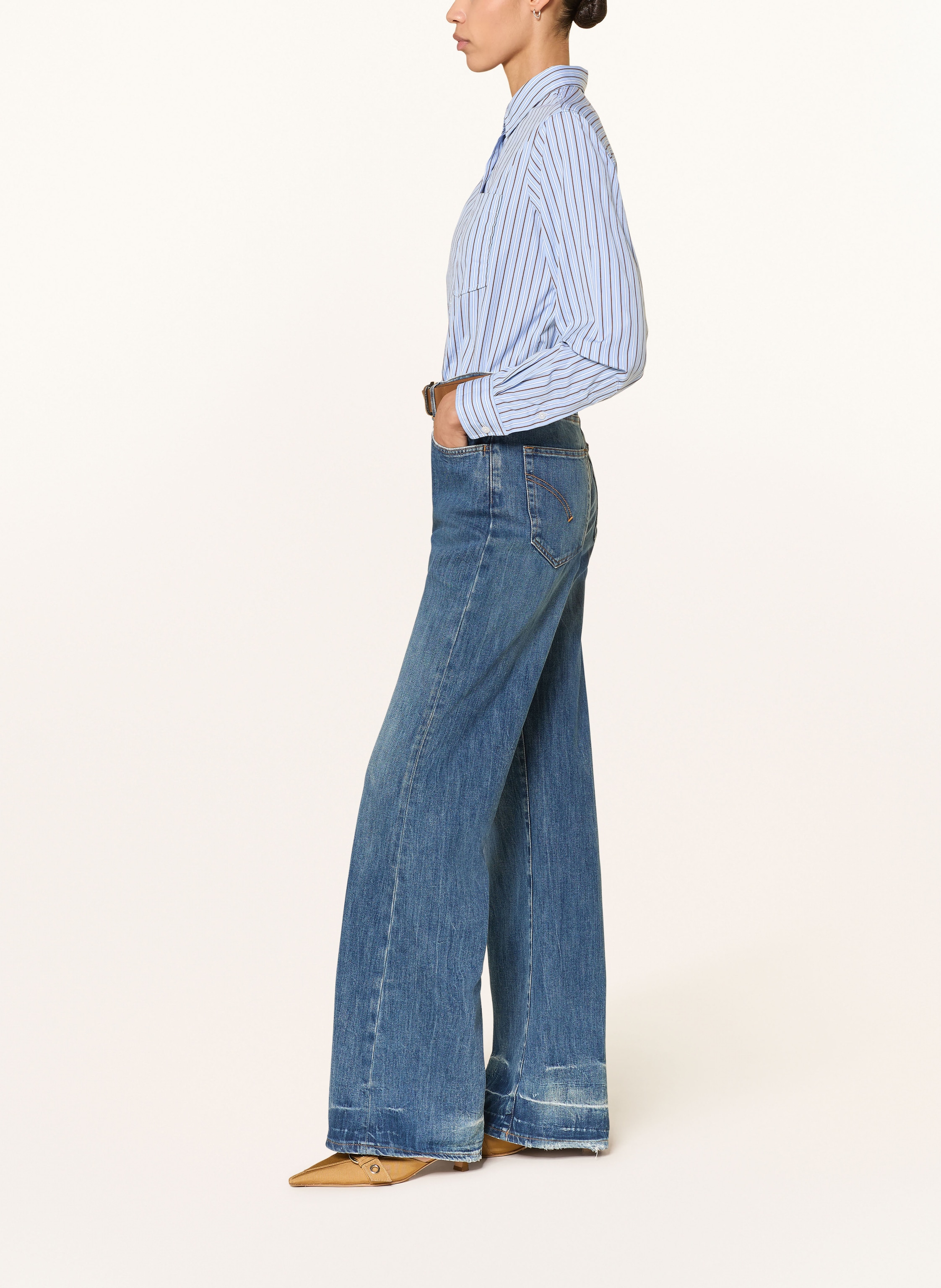 Thumbnail - Dondup Wide Leg Jeans Amber blau