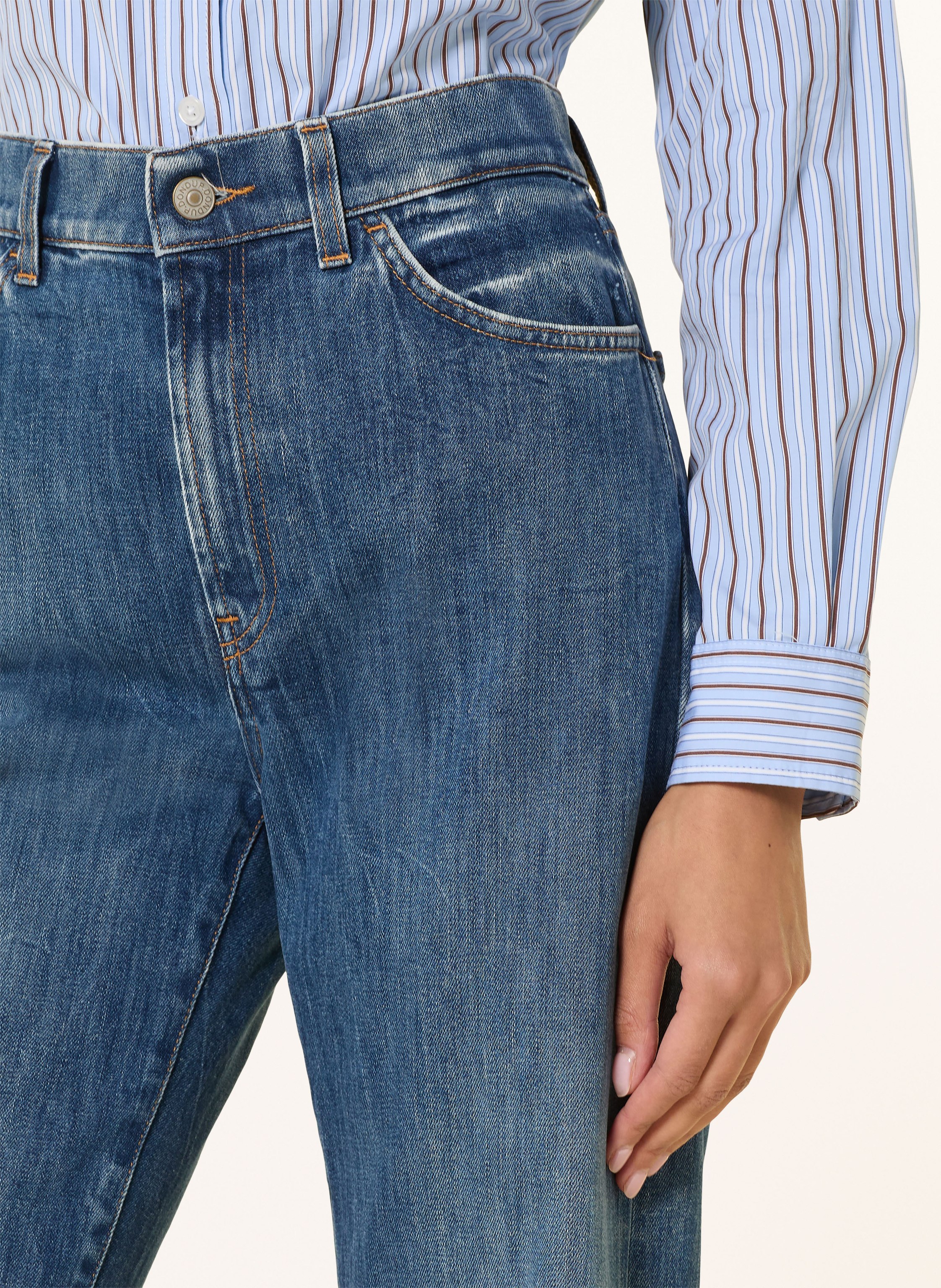 Thumbnail - Dondup Wide Leg Jeans Amber blau