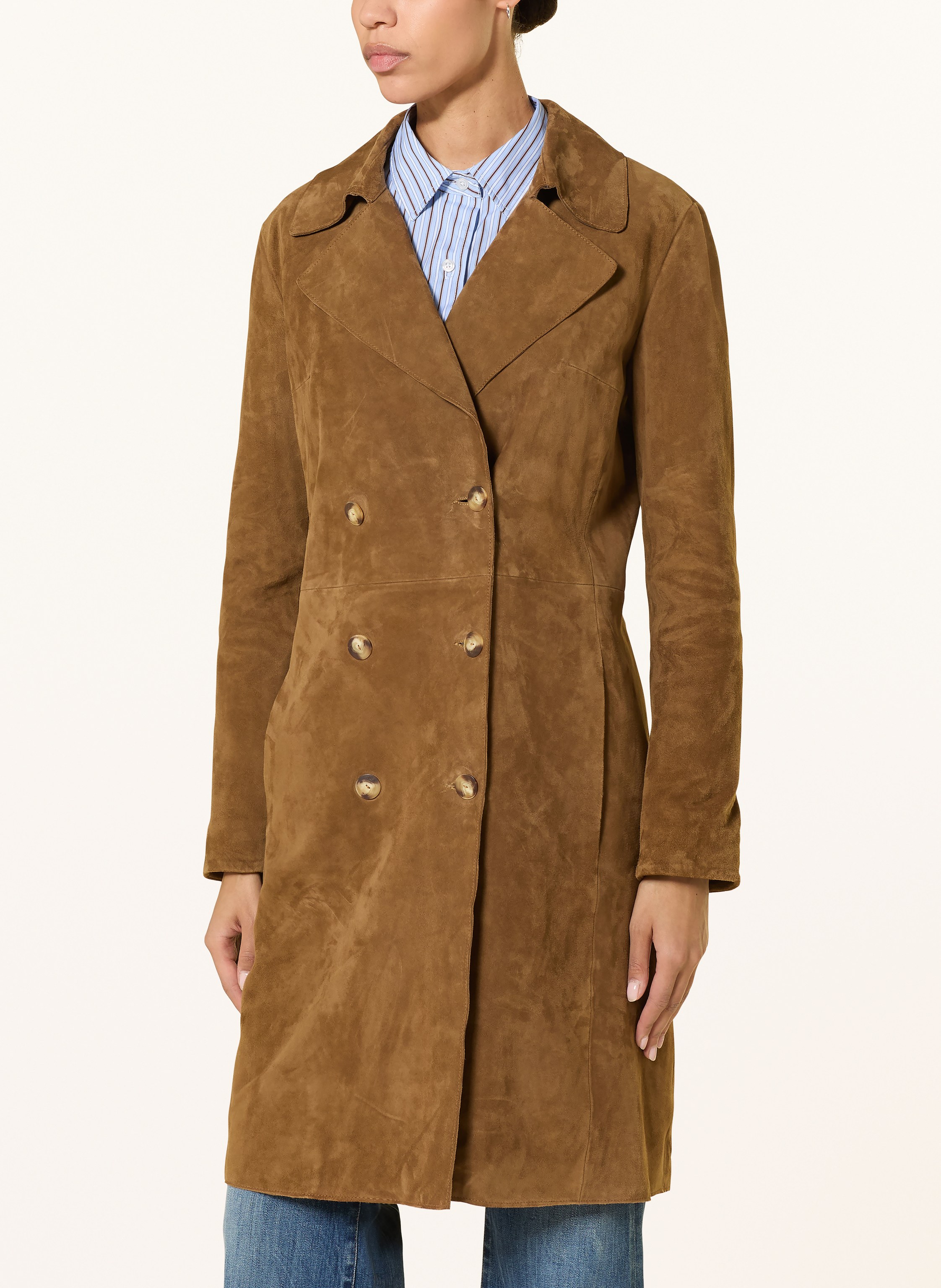 Thumbnail - Dondup Trenchcoat Aus Leder braun