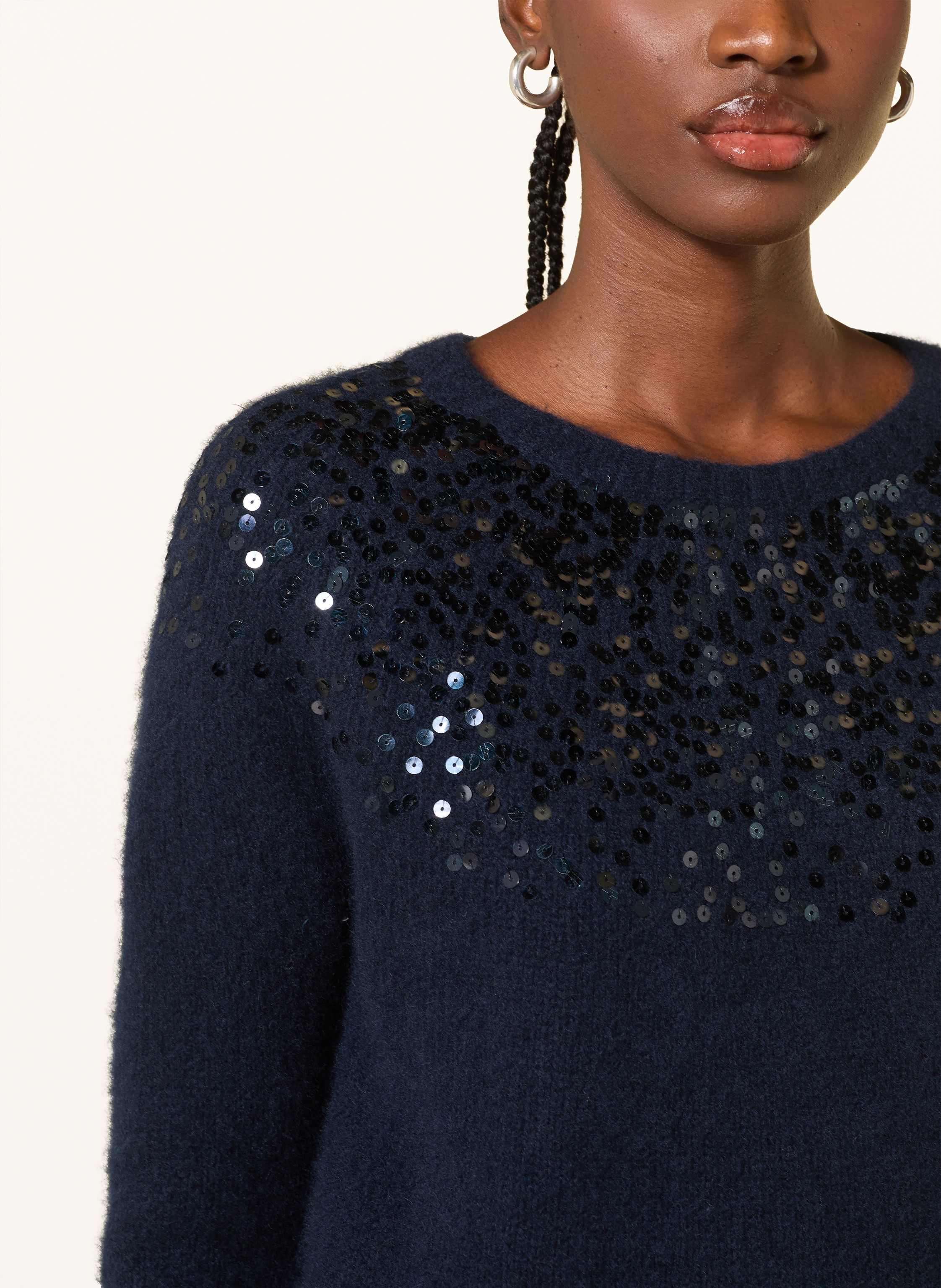 Thumbnail - Hemisphere Pullover Mit Cashmere Und Pailletten blau