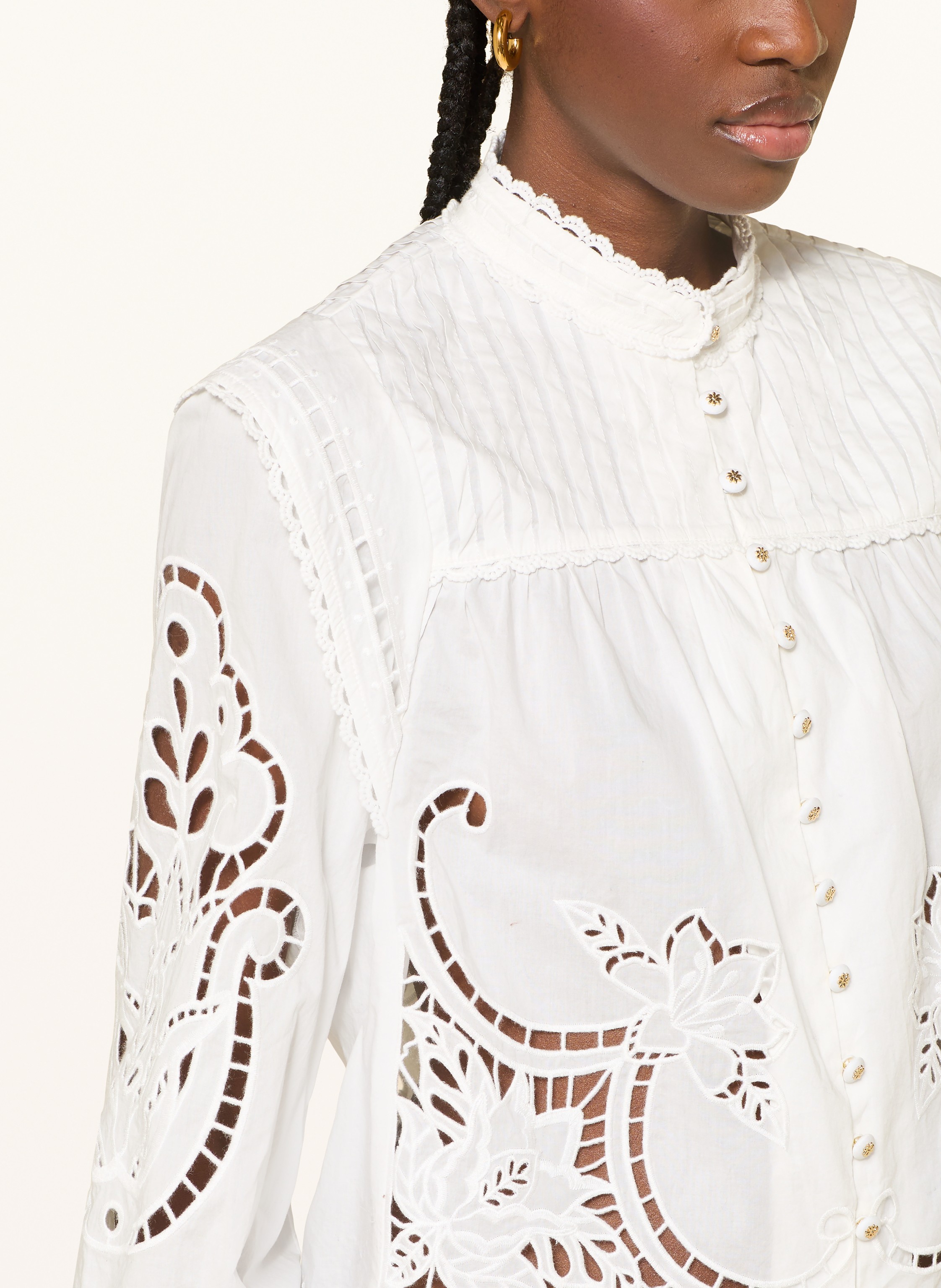 Thumbnail - Farm Rio Bluse Aus Lochspitze weiss