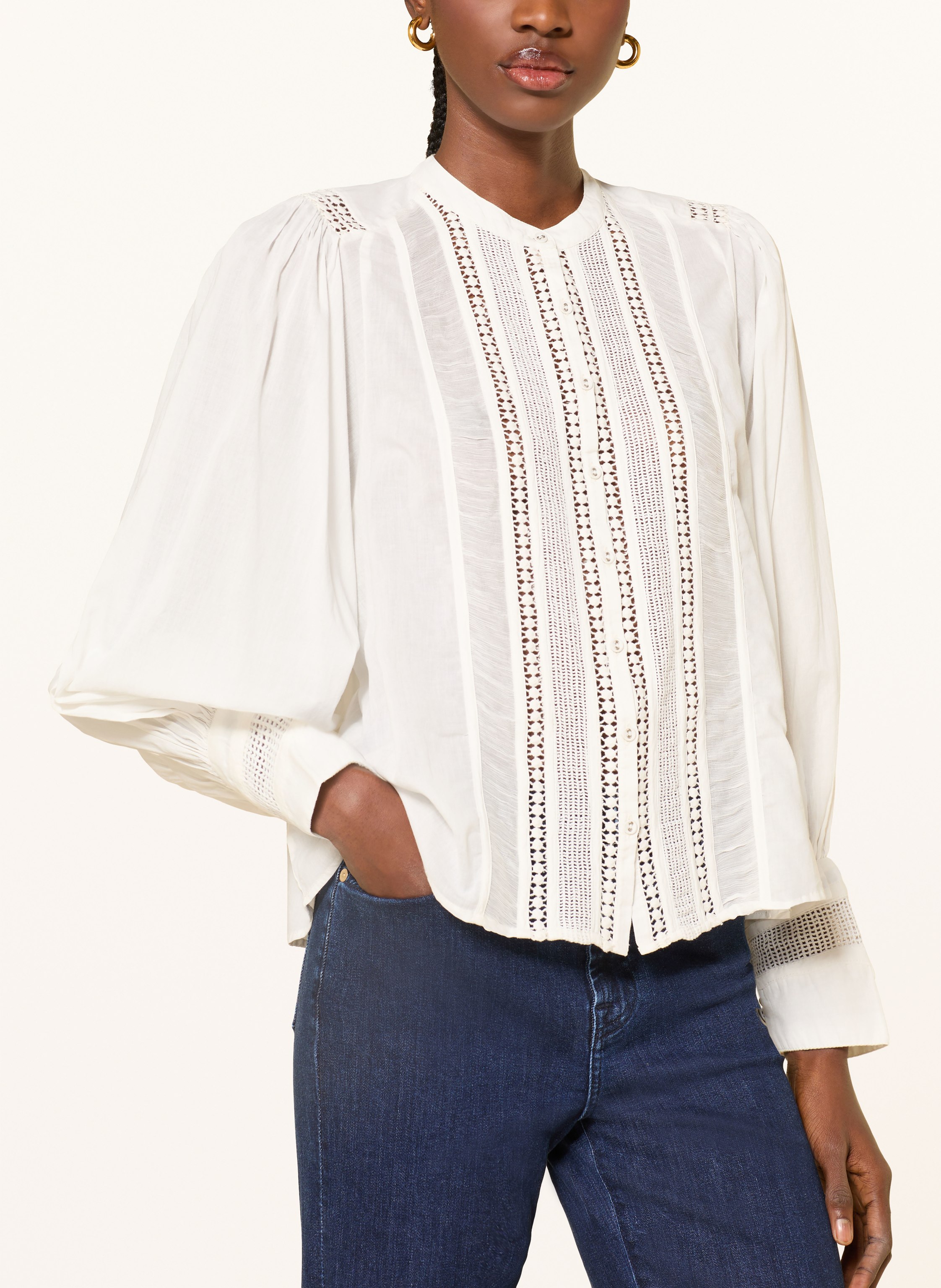 Thumbnail - Farm Rio Bluse Mit Spitze weiss