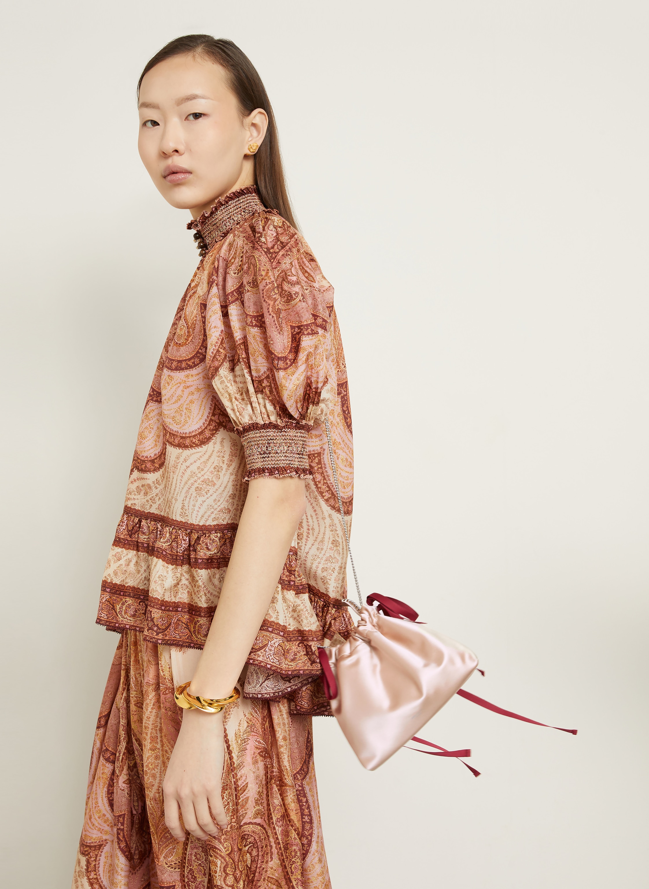 Thumbnail - Jimmy Choo Handtasche Drawstring Mini Mit Schmucksteinen rot