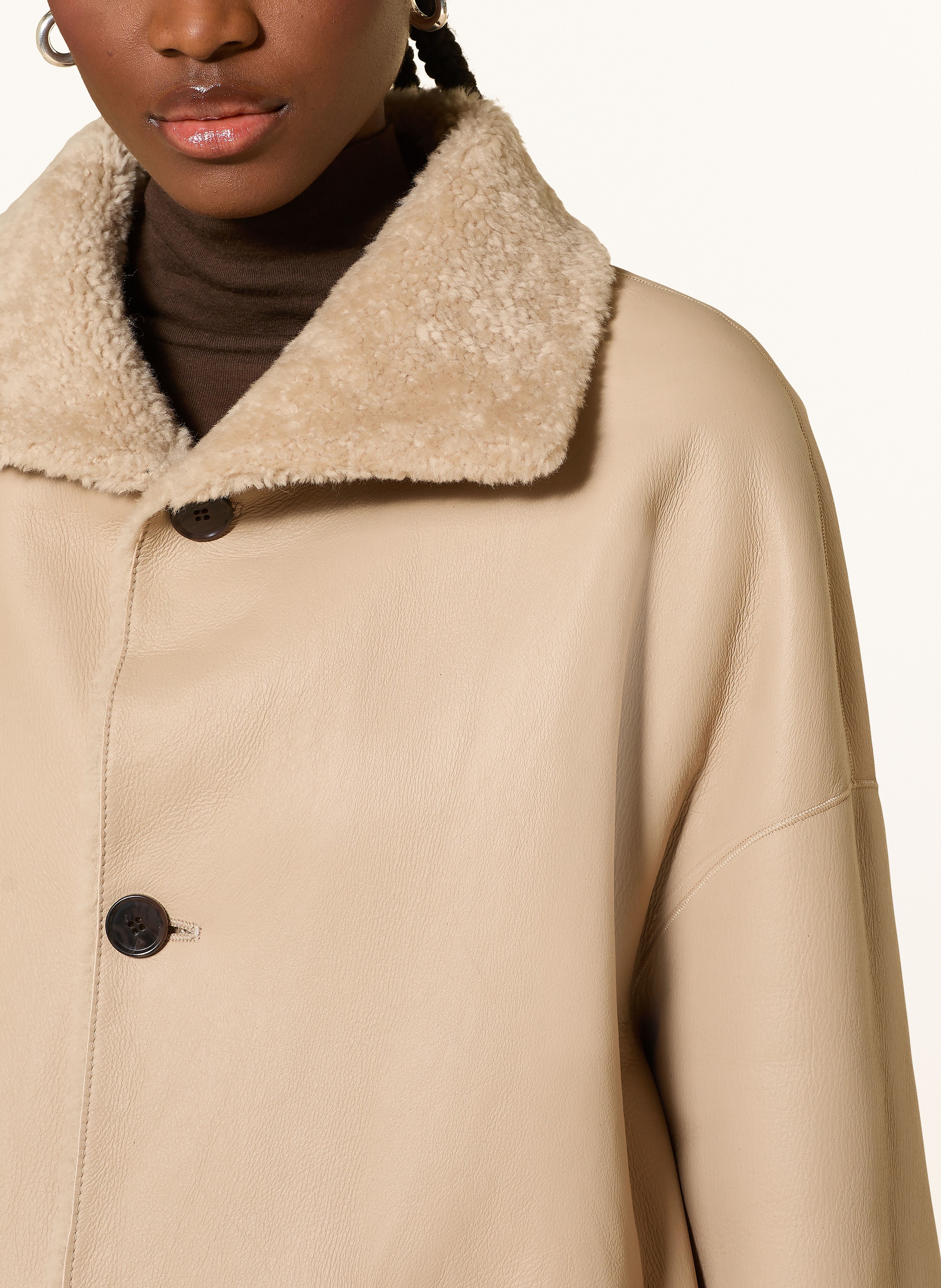 Thumbnail - Arma Lederjacke Isabella Zum Wenden beige