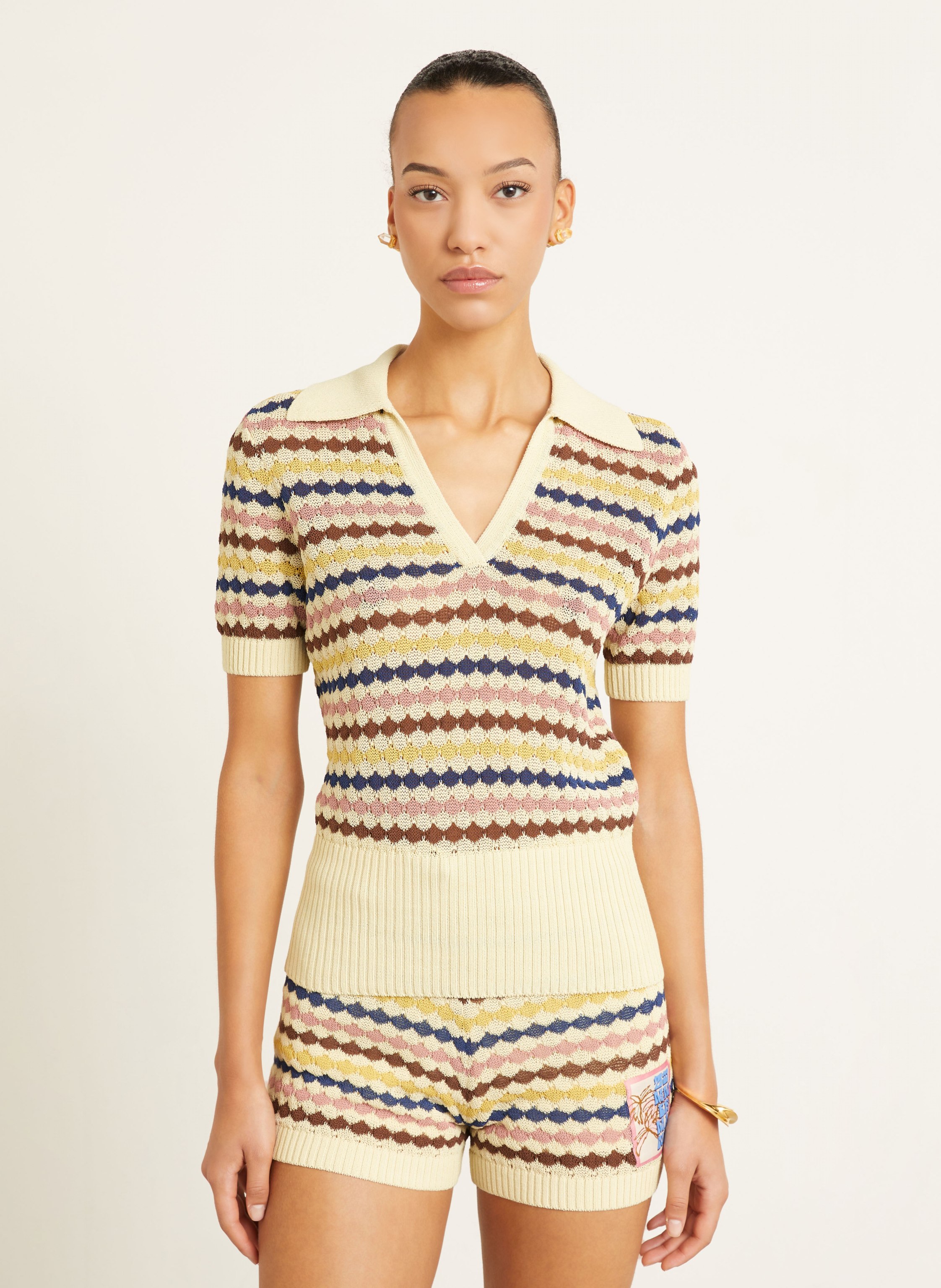 Thumbnail - Zimmermann Strick-Poloshirt beige