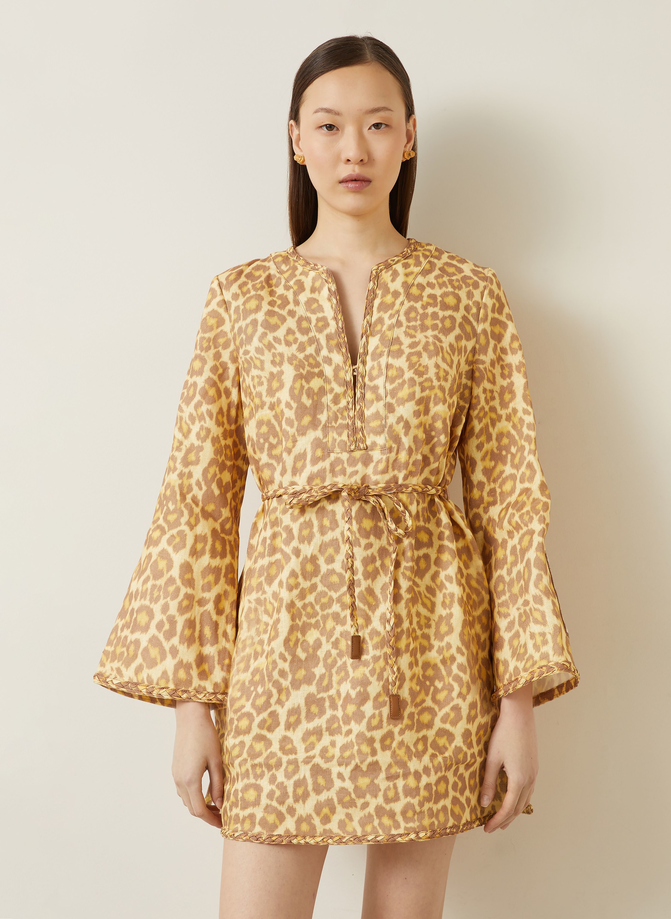 Thumbnail - Zimmermann Tunika Awaken Aus Leinen gelb