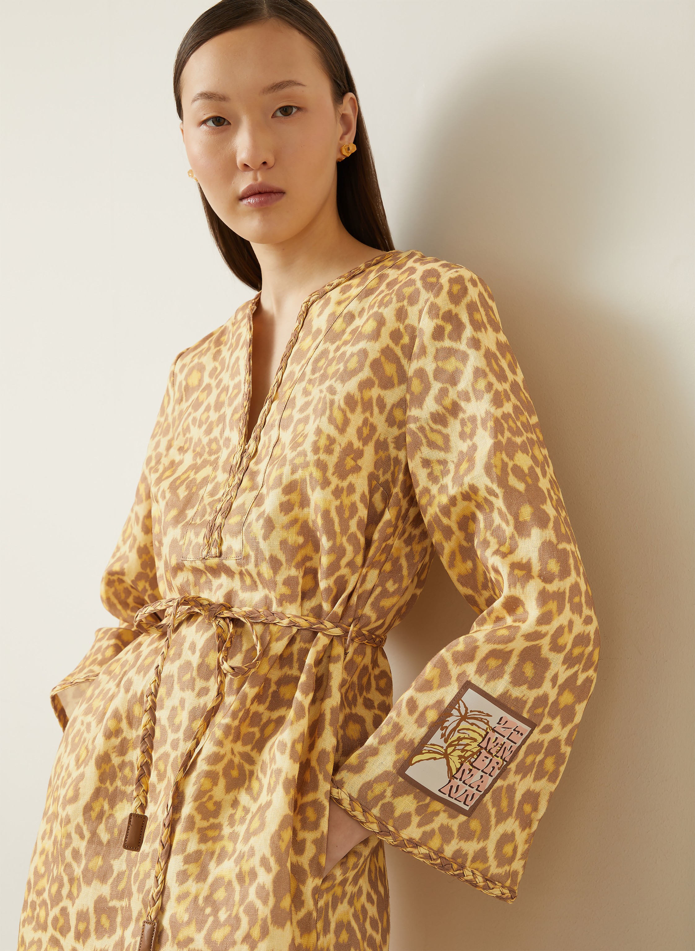 Thumbnail - Zimmermann Tunika Awaken Aus Leinen gelb