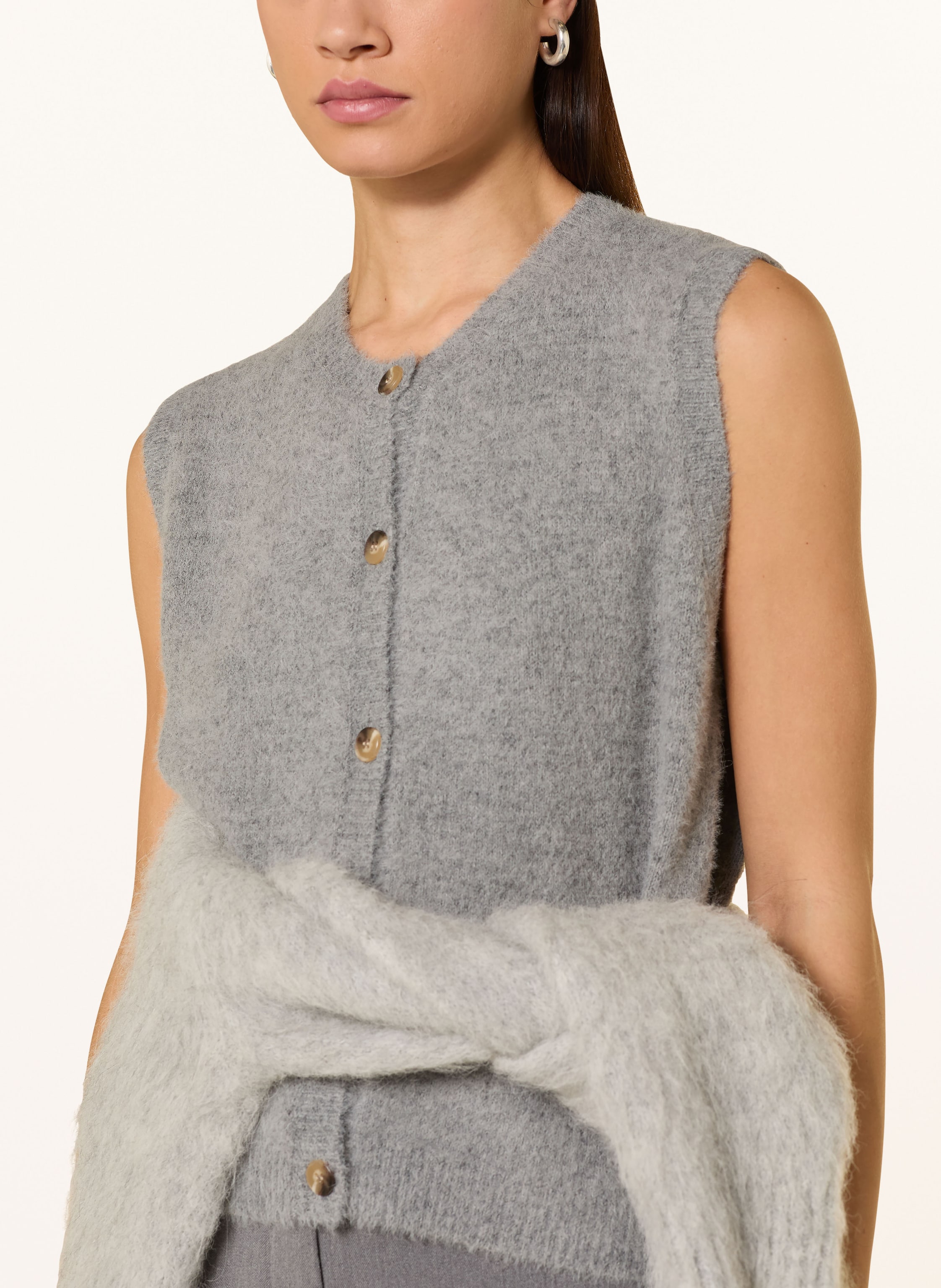 Thumbnail - Opus Pants Strickweste Porah grau