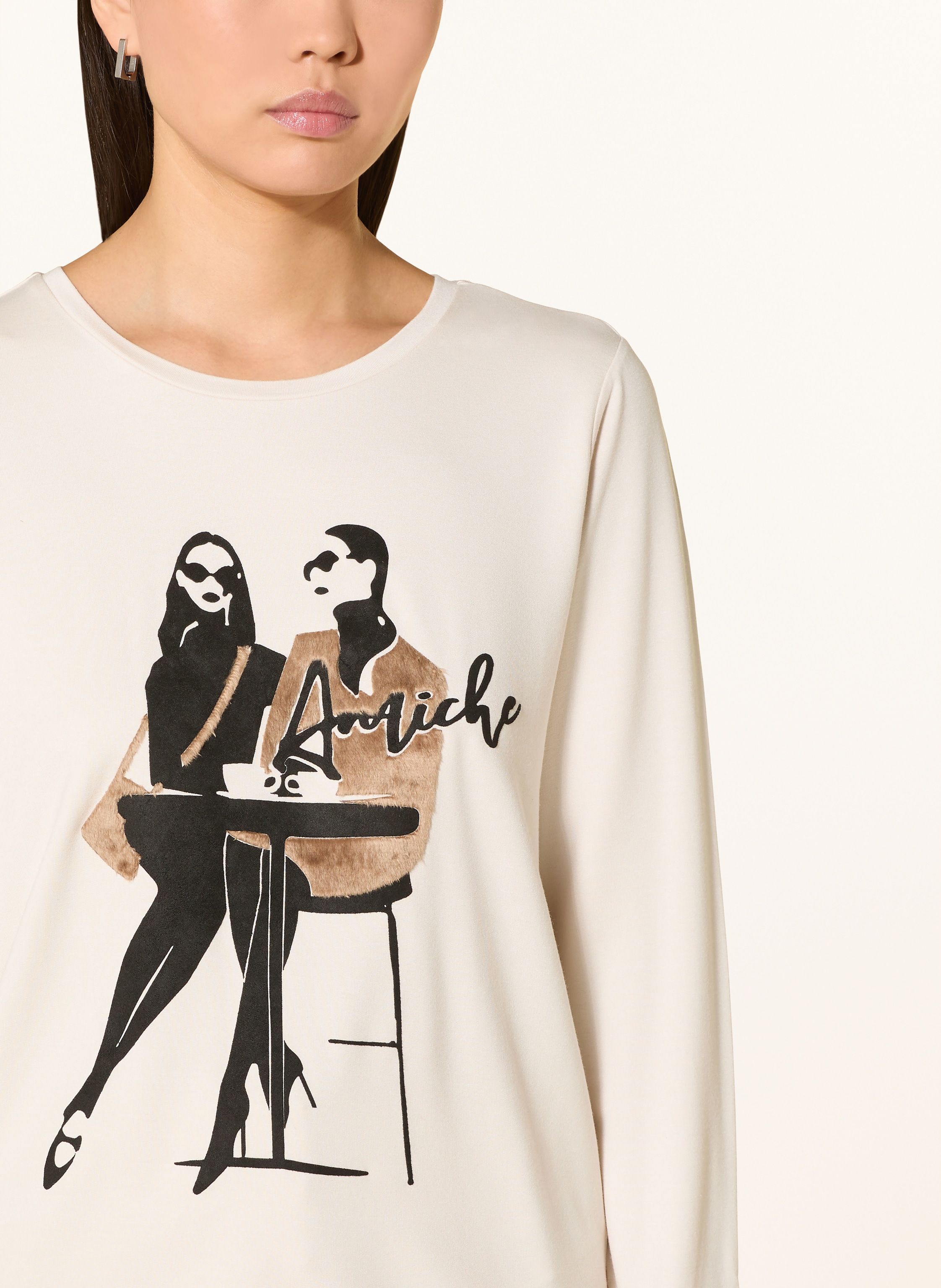 Thumbnail - Monari Longsleeve Mit Kunstfell weiss