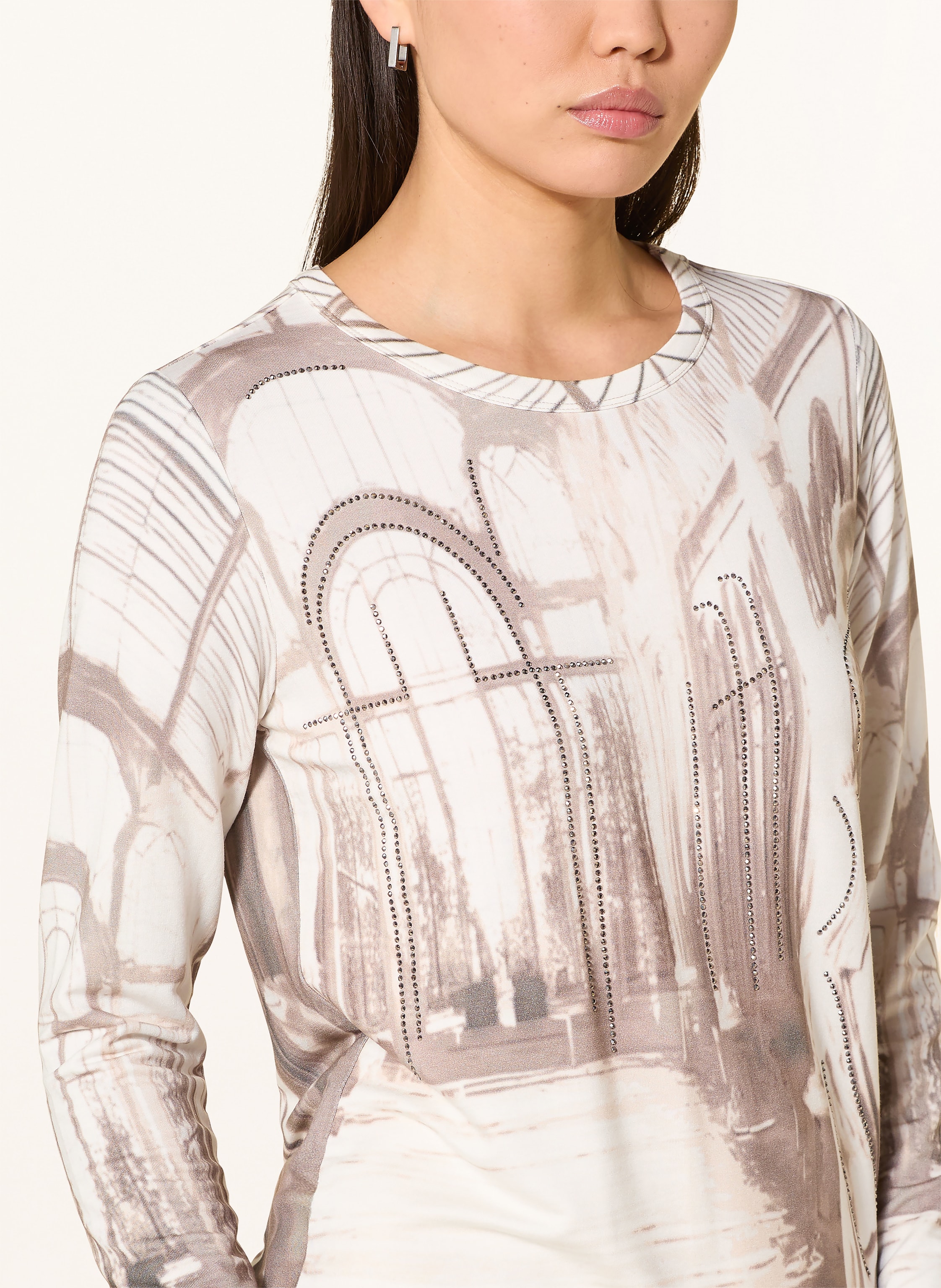 Thumbnail - Monari Longsleeve Mit Schmucksteinen beige