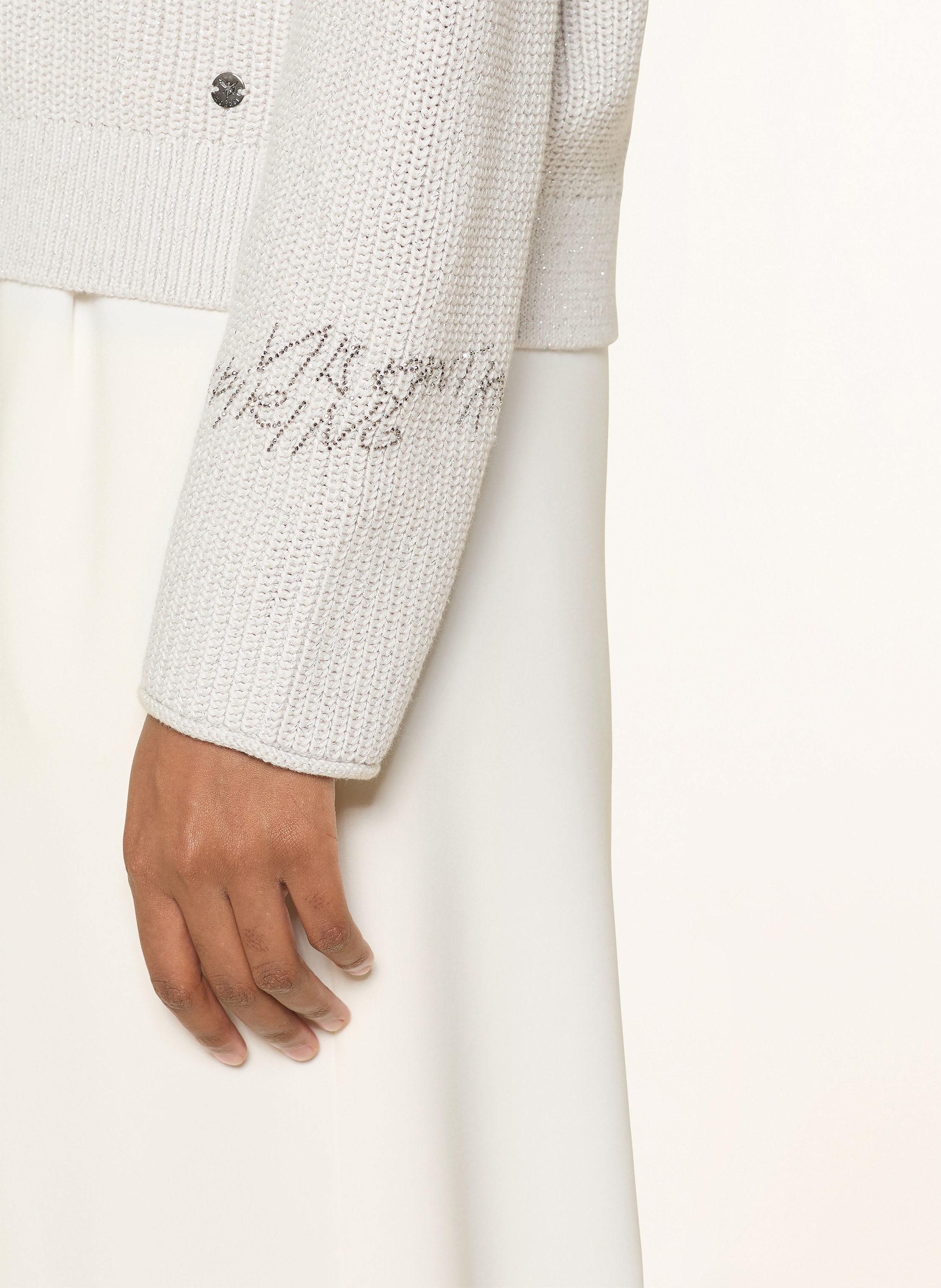 Thumbnail - Monari Pullover Mit Glitzergarn Und Schmucksteinen weiss