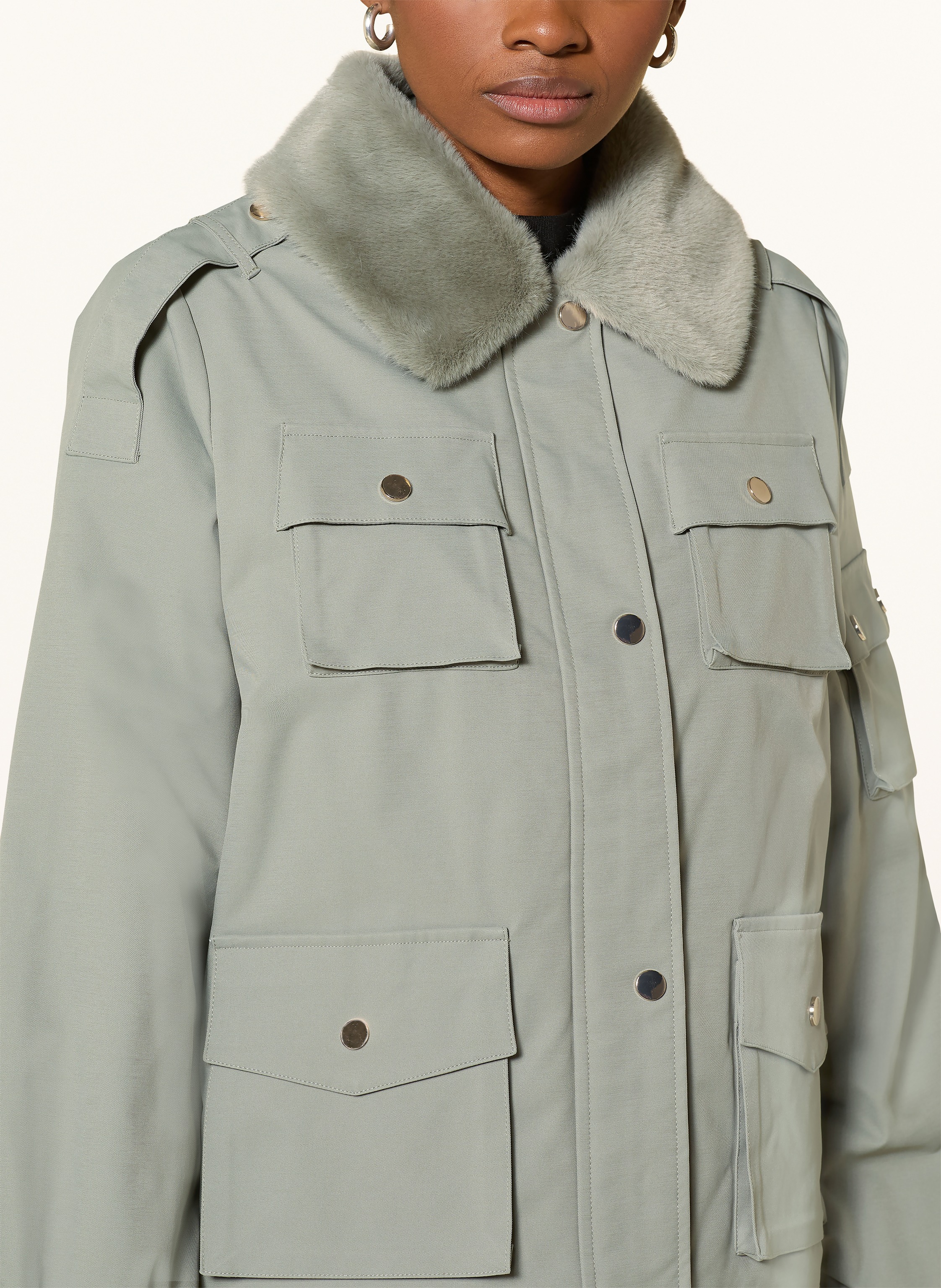 Thumbnail - Monari Jacke Mit Kunstfell gruen