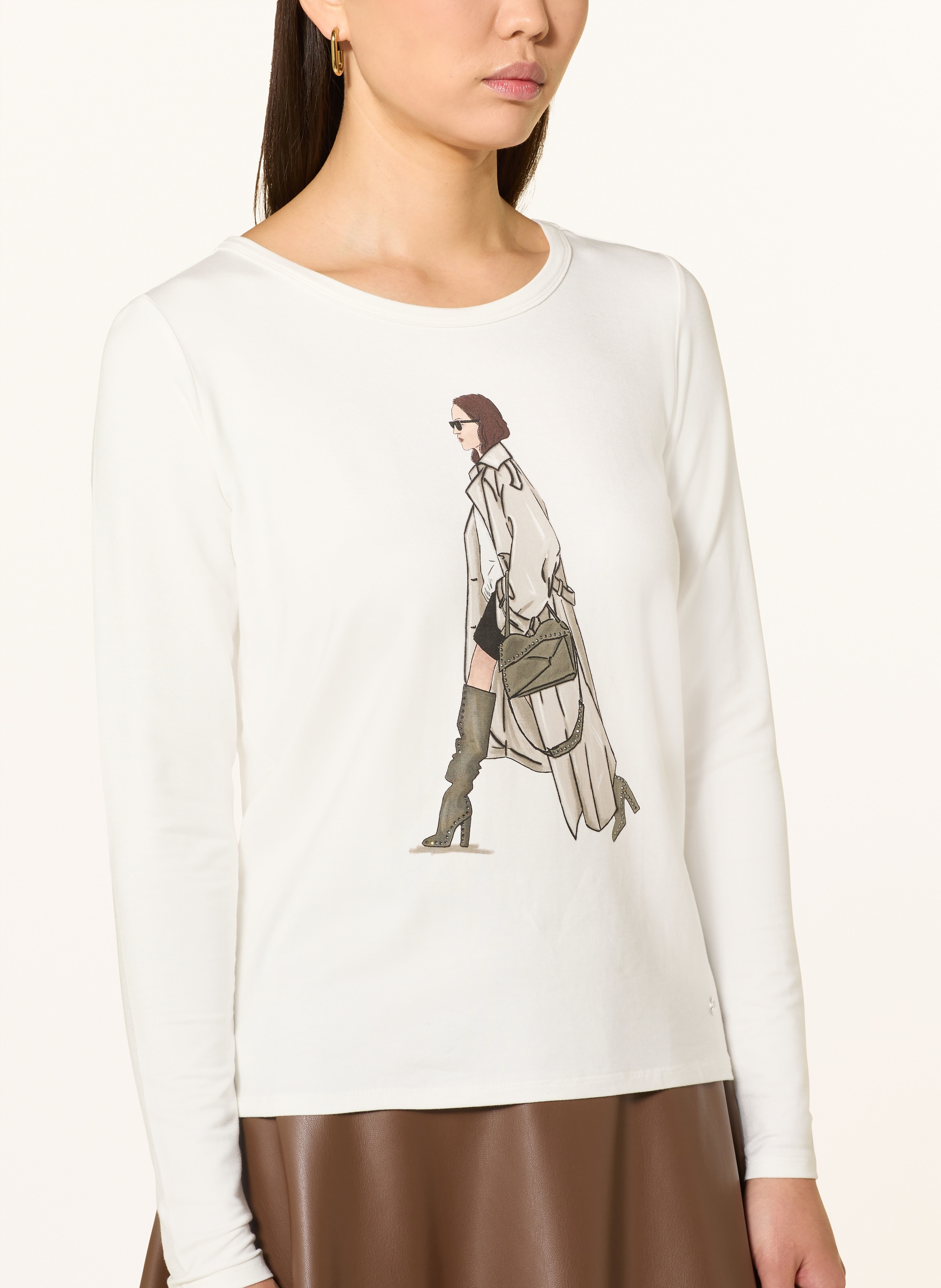 Thumbnail - Monari Longsleeve Mit Schmucksteinen weiss