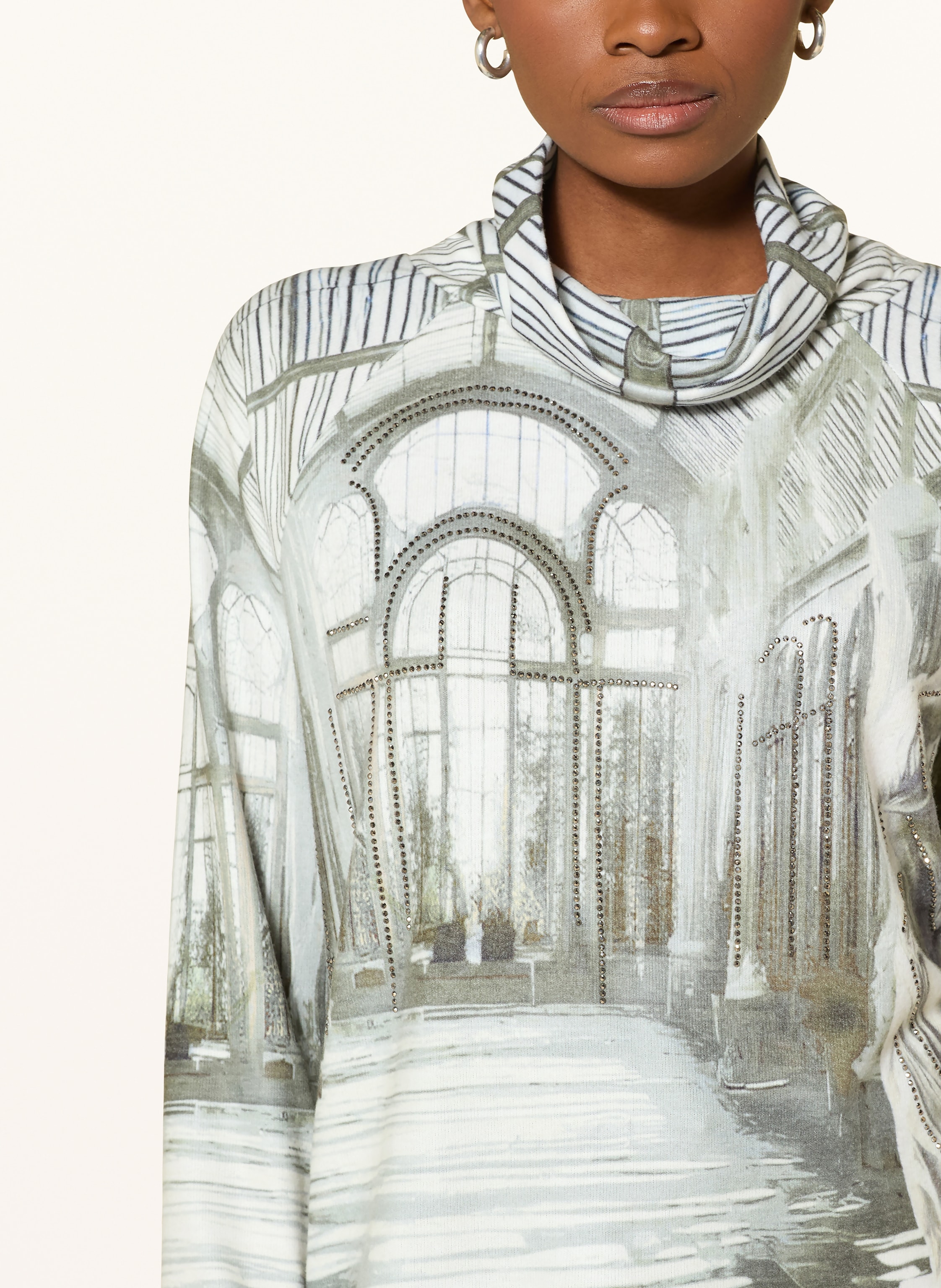 Thumbnail - Monari Sweatshirt Mit Schmucksteinen gruen