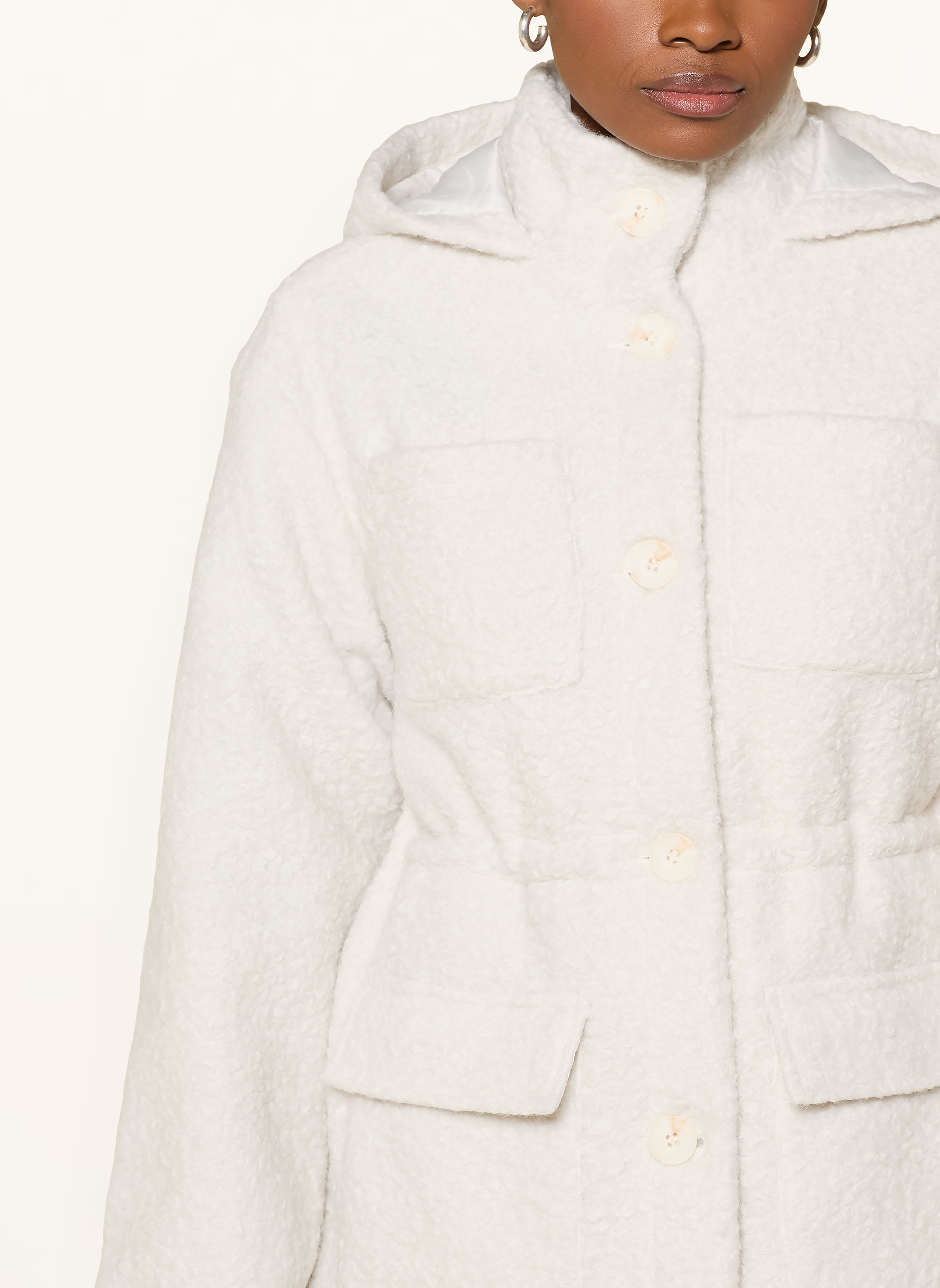 Thumbnail - Monari Bouclé-Jacke weiss