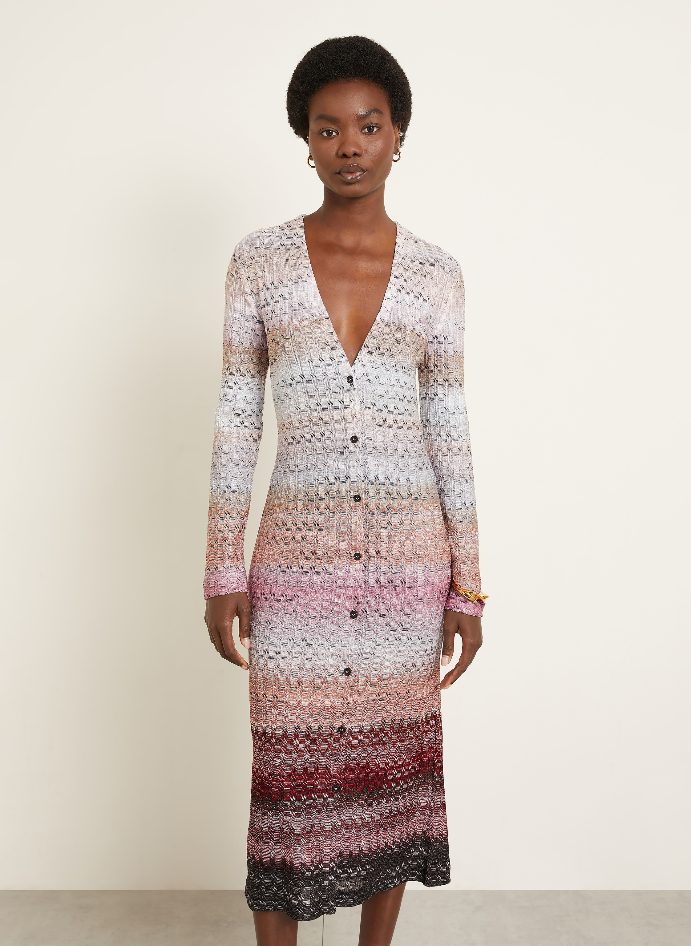 Thumbnail - Missoni Strickkleid Mit Glitzergarn rosa