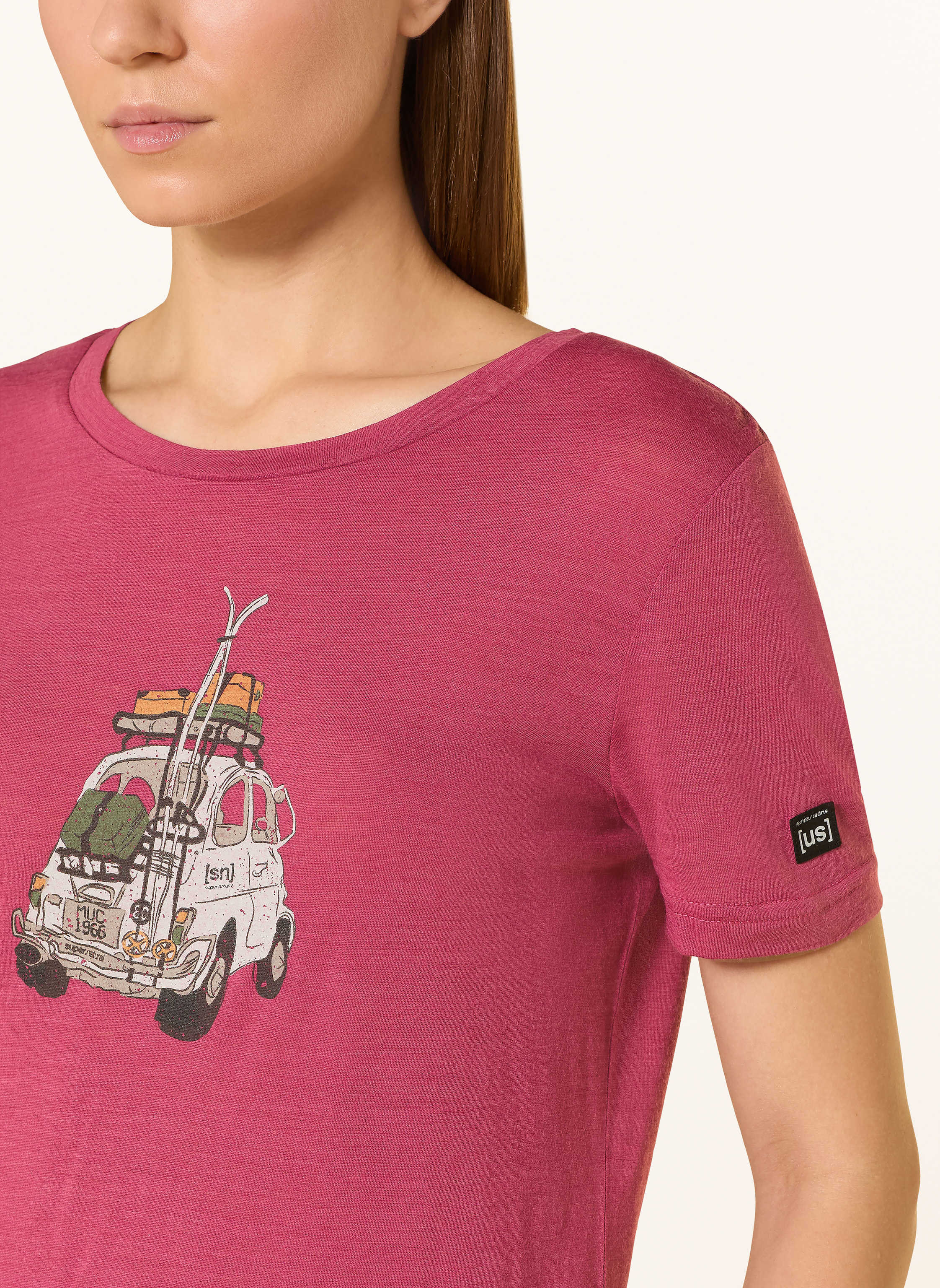 Thumbnail - Super.Natural T-Shirt Little Heartwood Mit Merinowolle rot