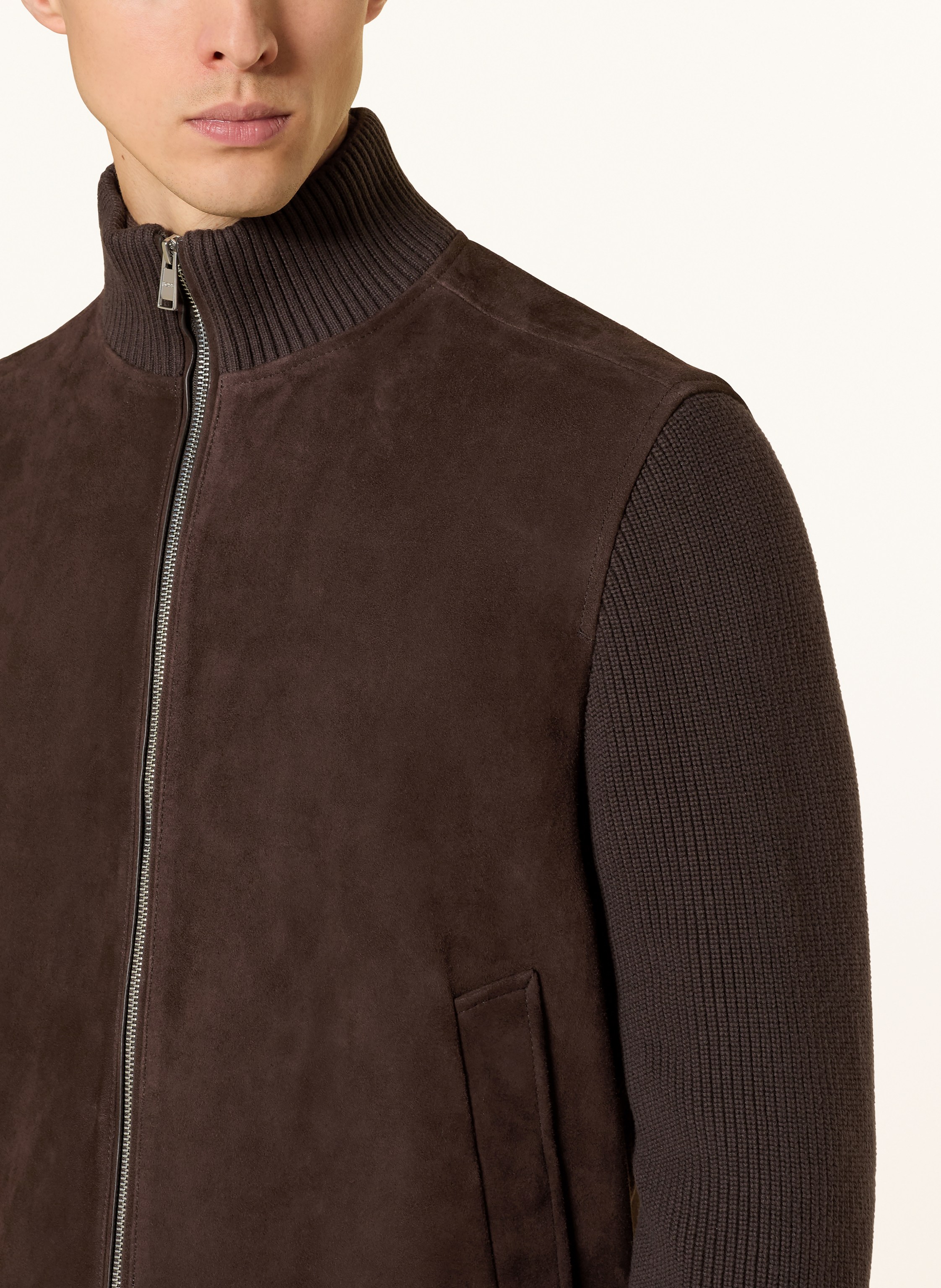 Thumbnail - Boss Lederjacke Maven braun