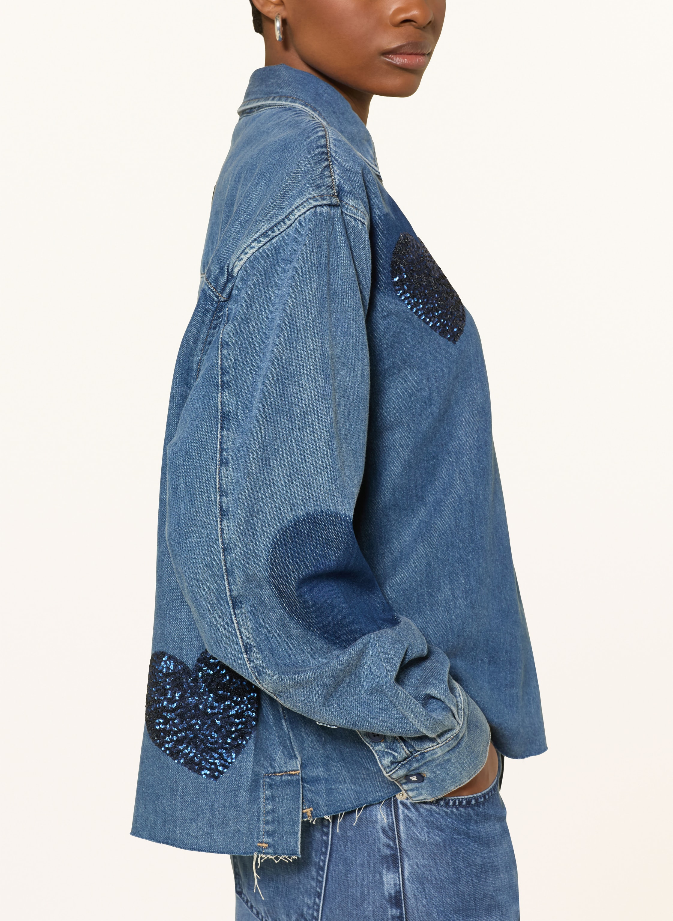 Thumbnail - Elias Rumelis Jeansbluse Beba Mit Pailletten blau