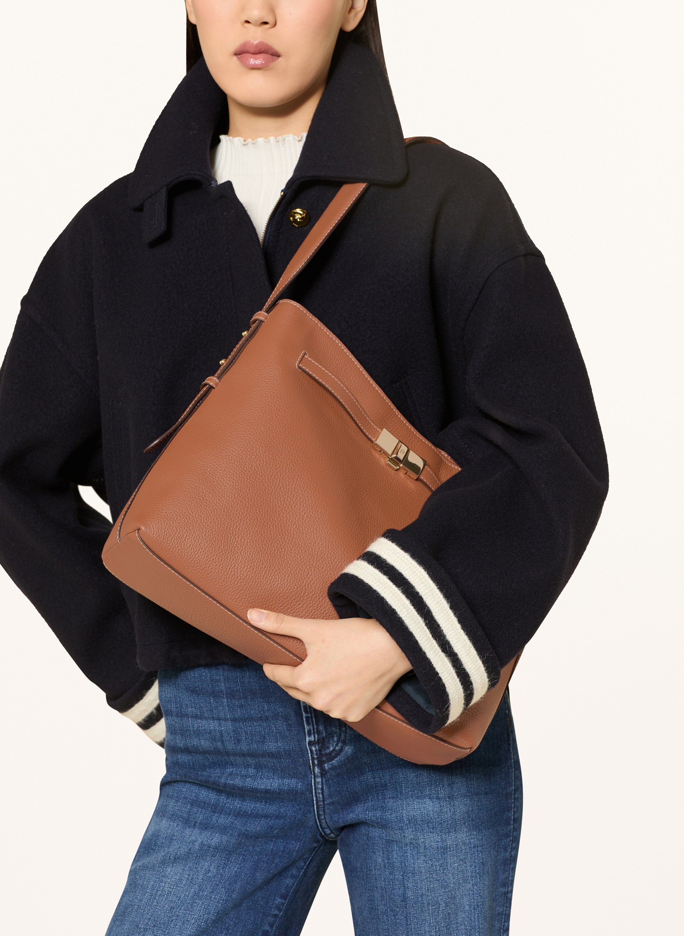 Thumbnail - Aigner Schultertasche Farah Medium braun