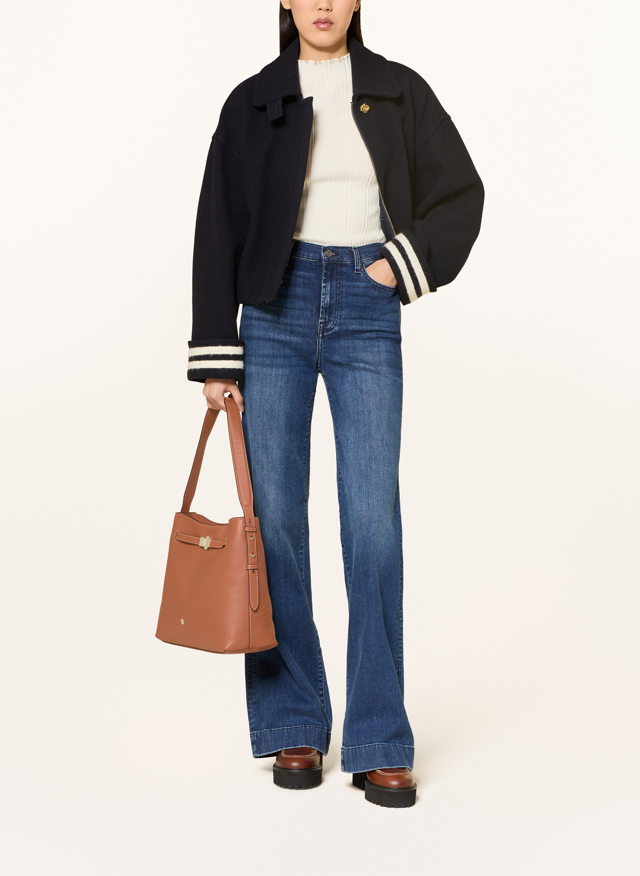 Thumbnail - Aigner Schultertasche Farah Medium braun