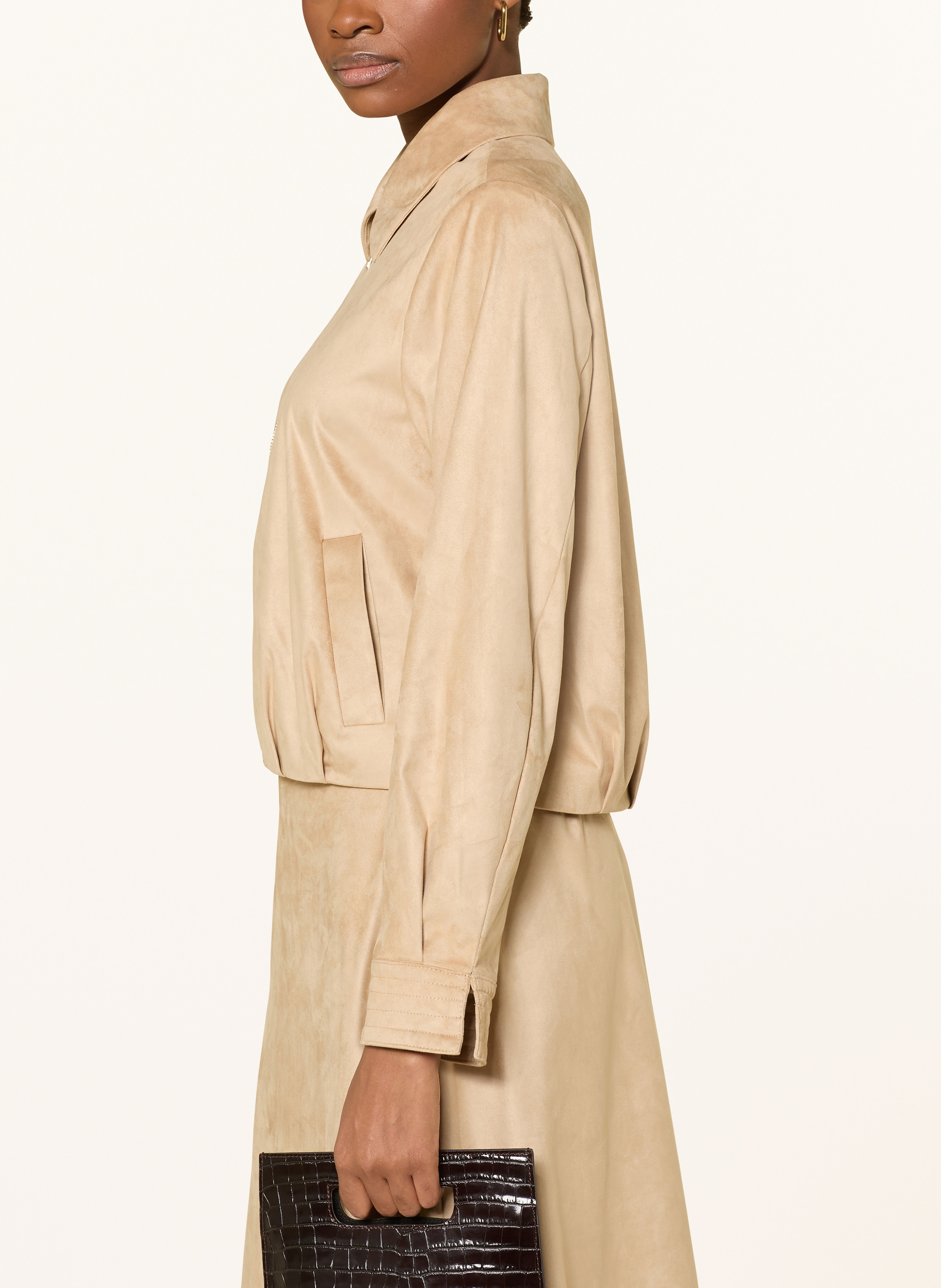 Thumbnail - Comma Blouson In Lederoptik beige