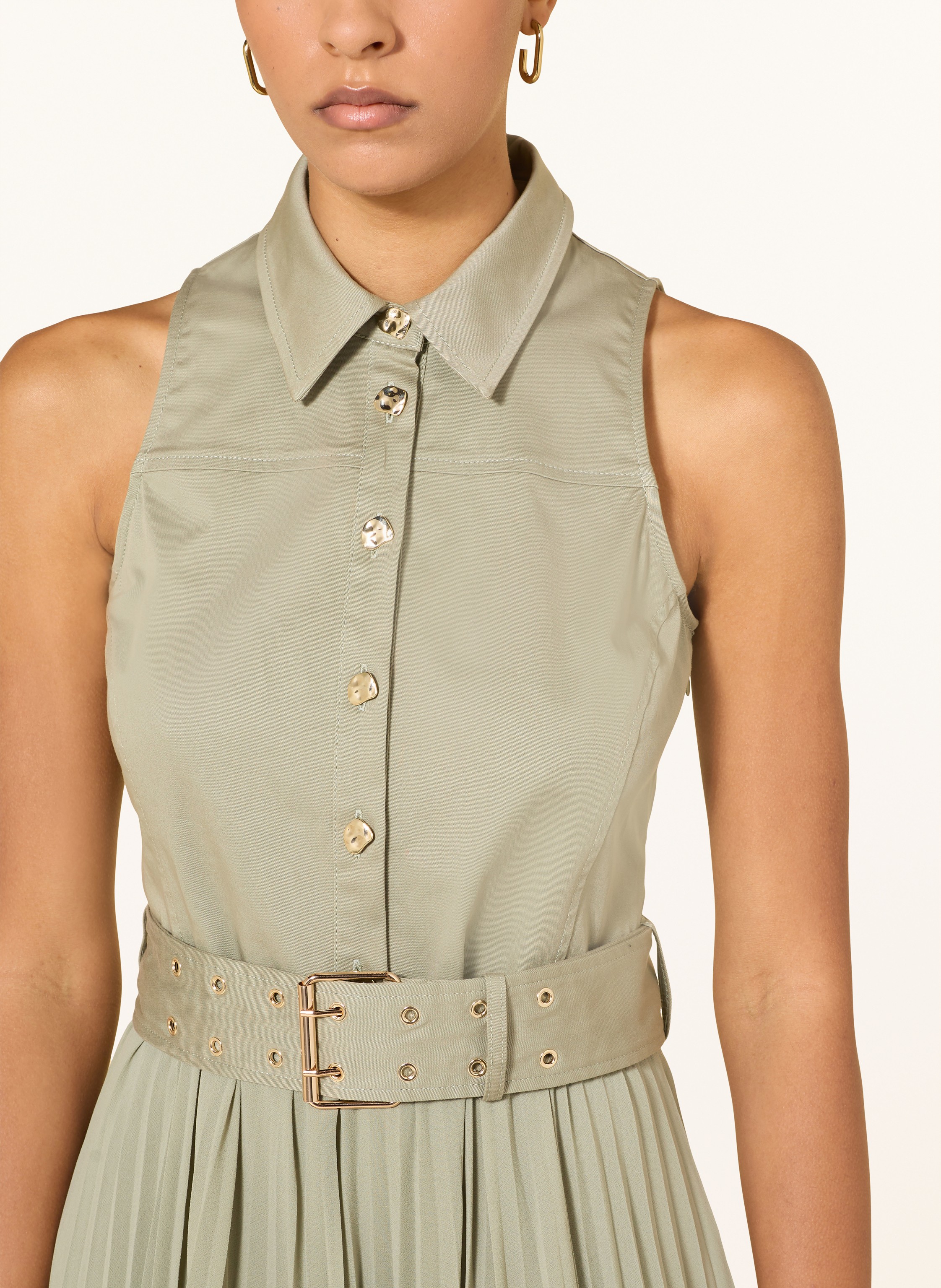 Thumbnail - Liu Jo Kleid Mit Plissees gruen