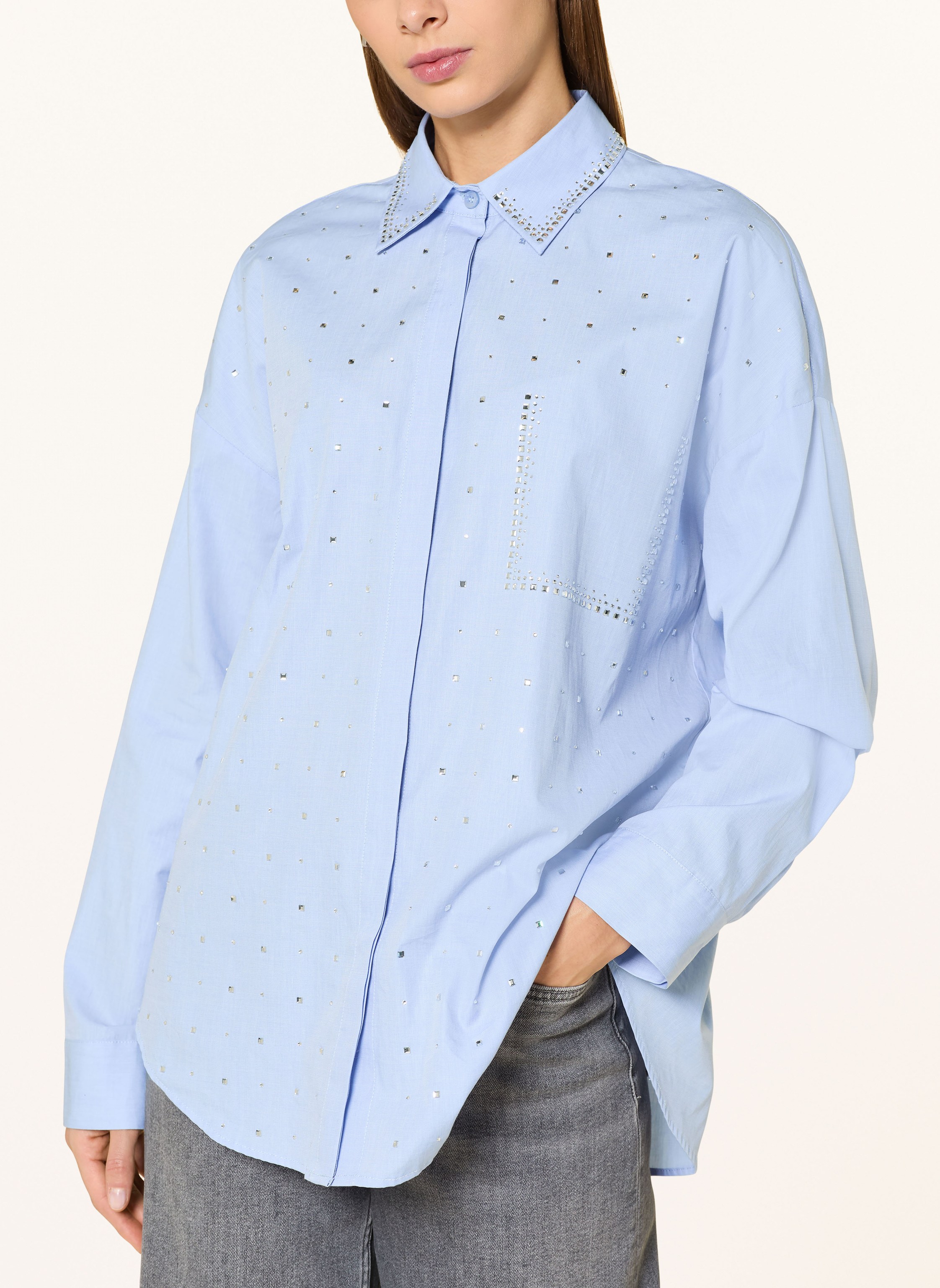 Thumbnail - Liu Jo Hemdbluse Mit Schmucksteinen blau