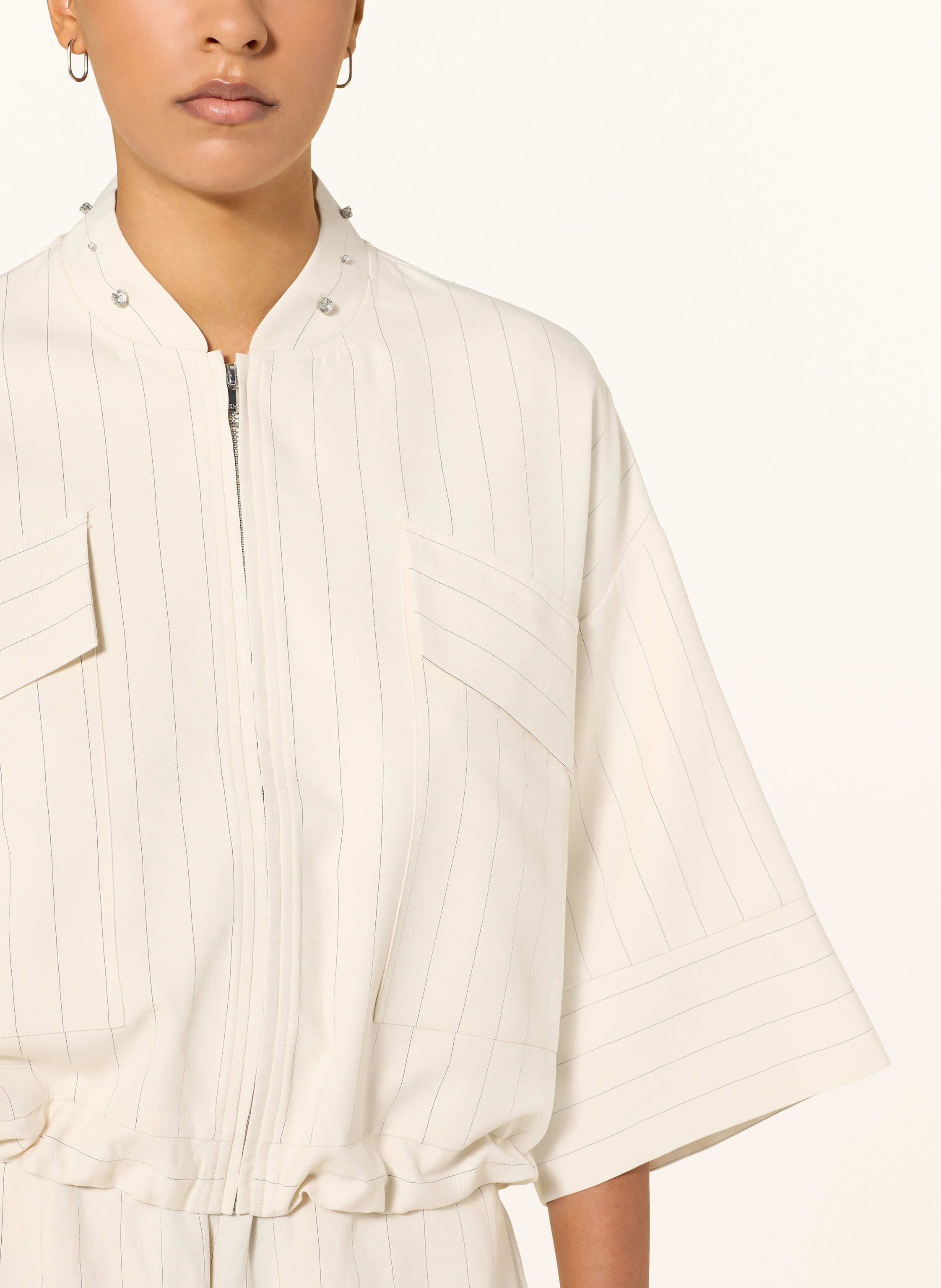 Thumbnail - Liu Jo Blouson Mit Schmucksteinen beige