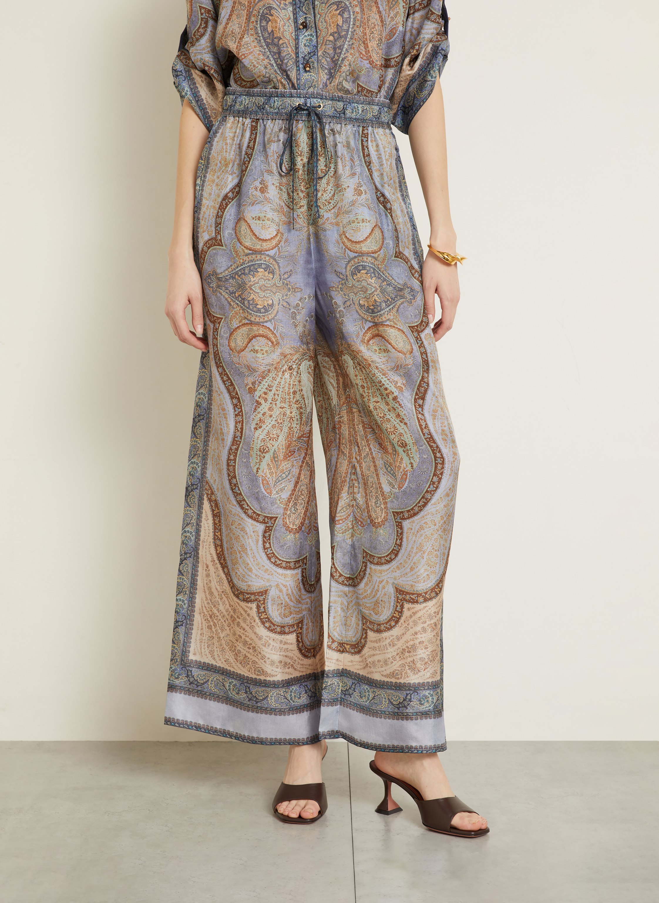 Thumbnail - Zimmermann Marlenehose Wanderlust Aus Seide blau