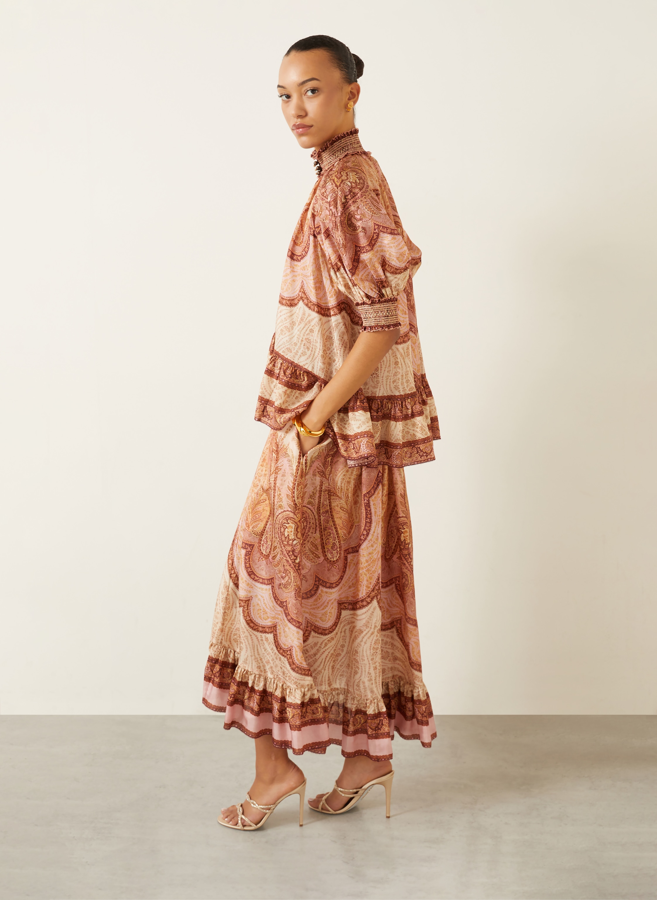 Thumbnail - Zimmermann Seidenrock Wanderlust rot