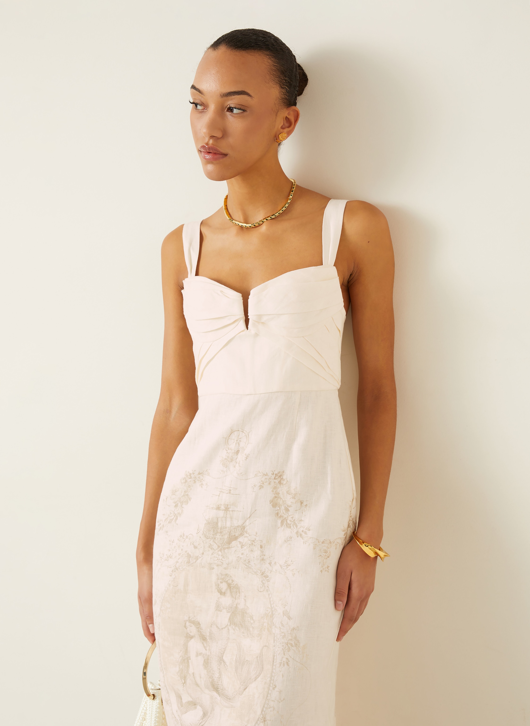 Thumbnail - Zimmermann Leinenkleid Drape weiss