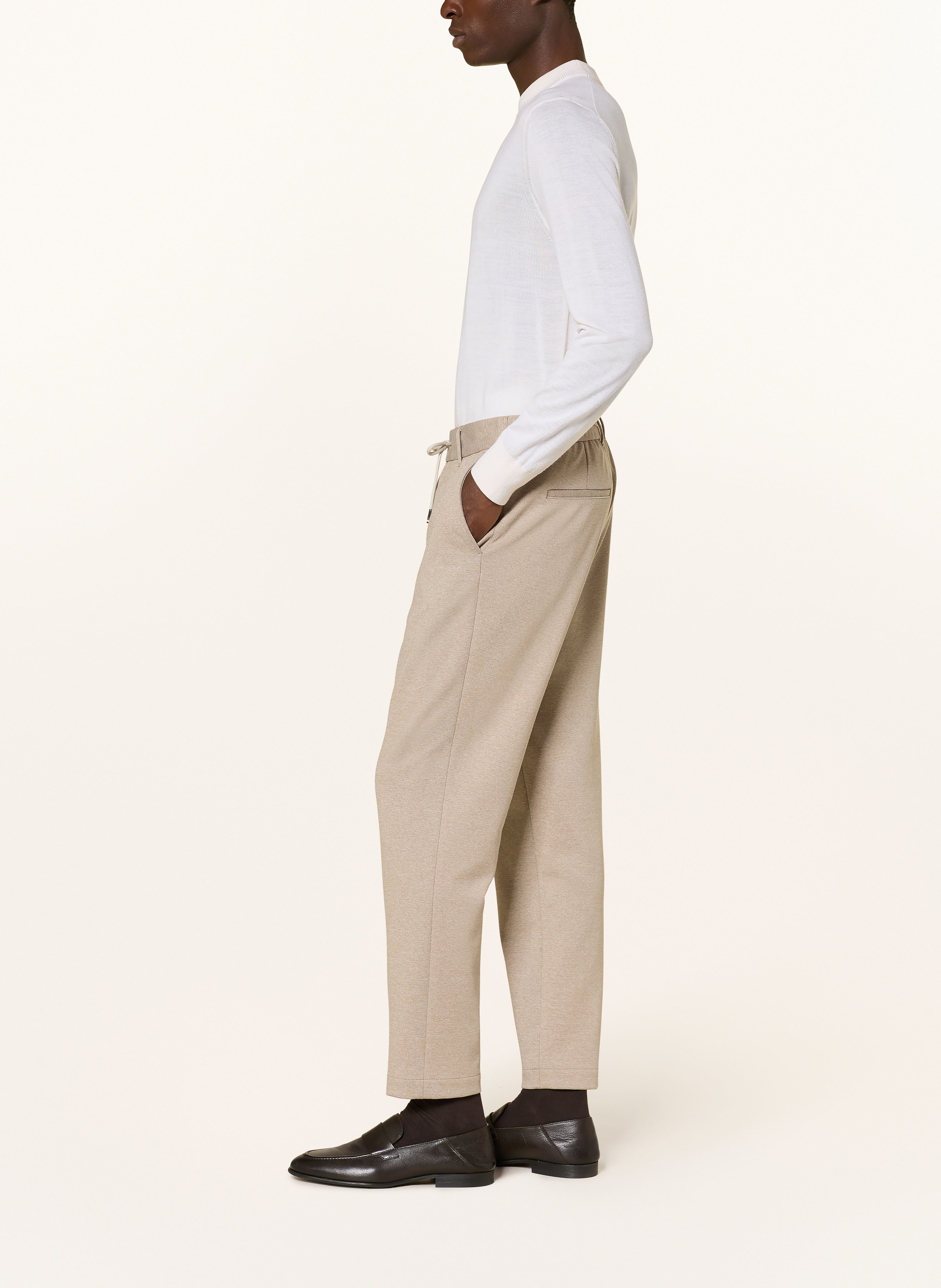 Thumbnail - Boss Anzughose Perin Im Jogging-Stil Tapered Fit beige