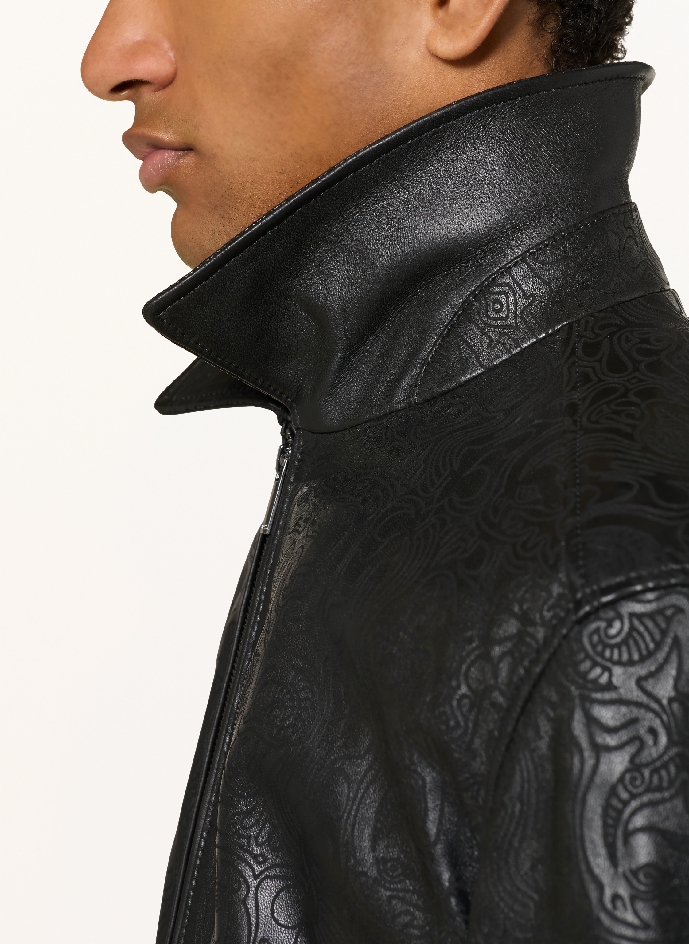 Thumbnail - Boss Lederblouson Yuze schwarz