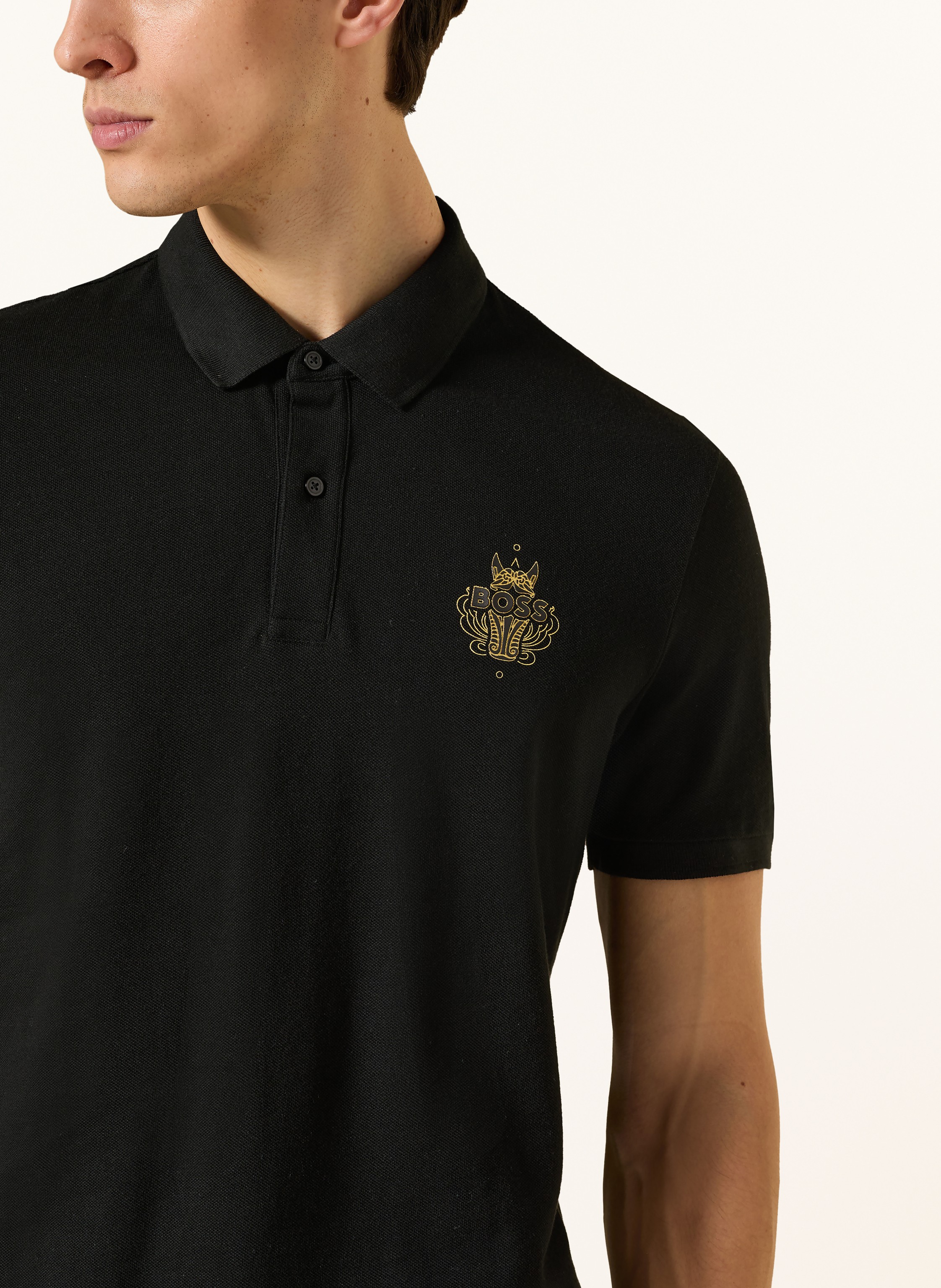 Thumbnail - Boss Piqué-Poloshirt Qiang_Cny schwarz