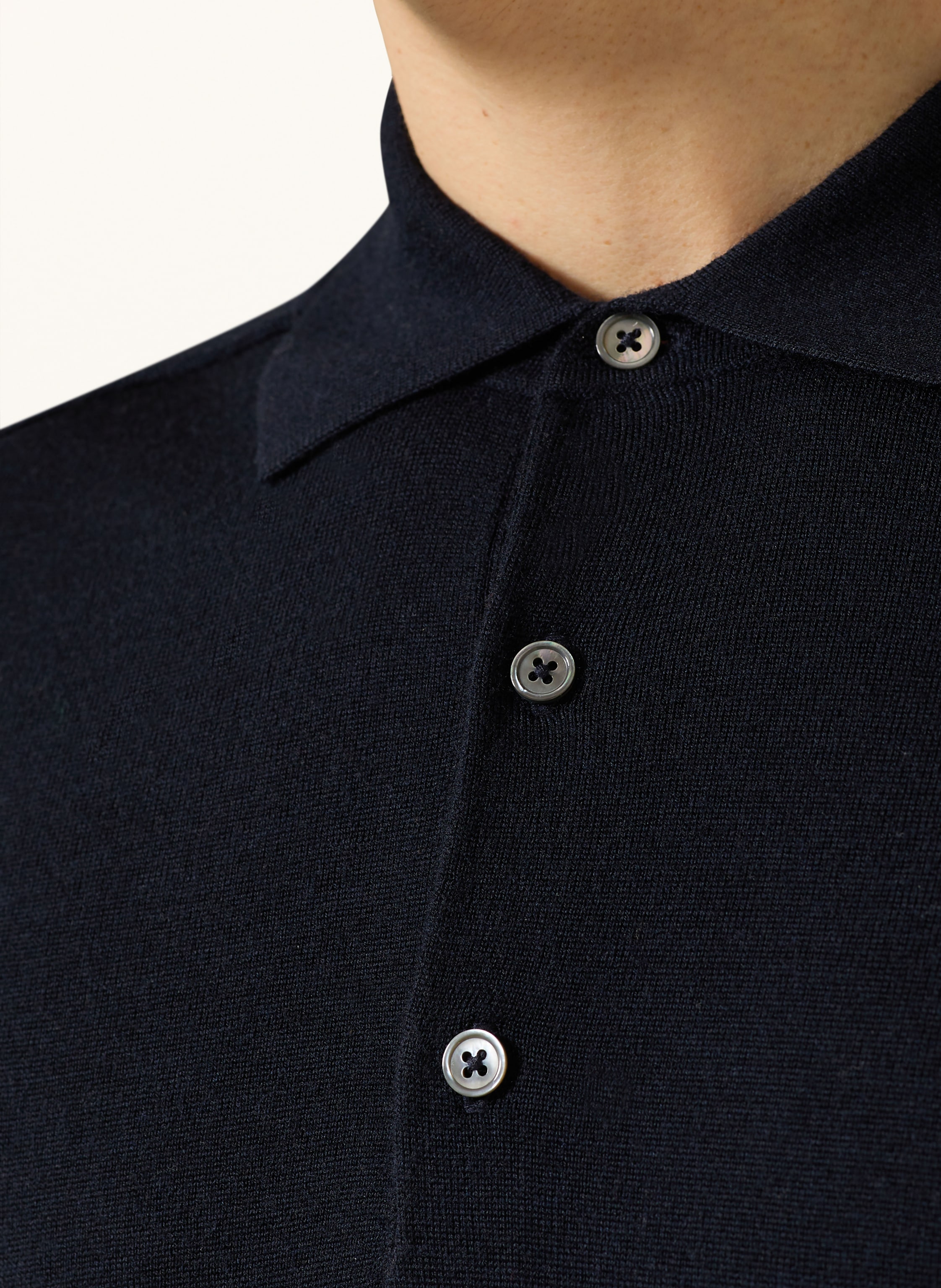 Thumbnail - Strokesman's Strick-Poloshirt blau