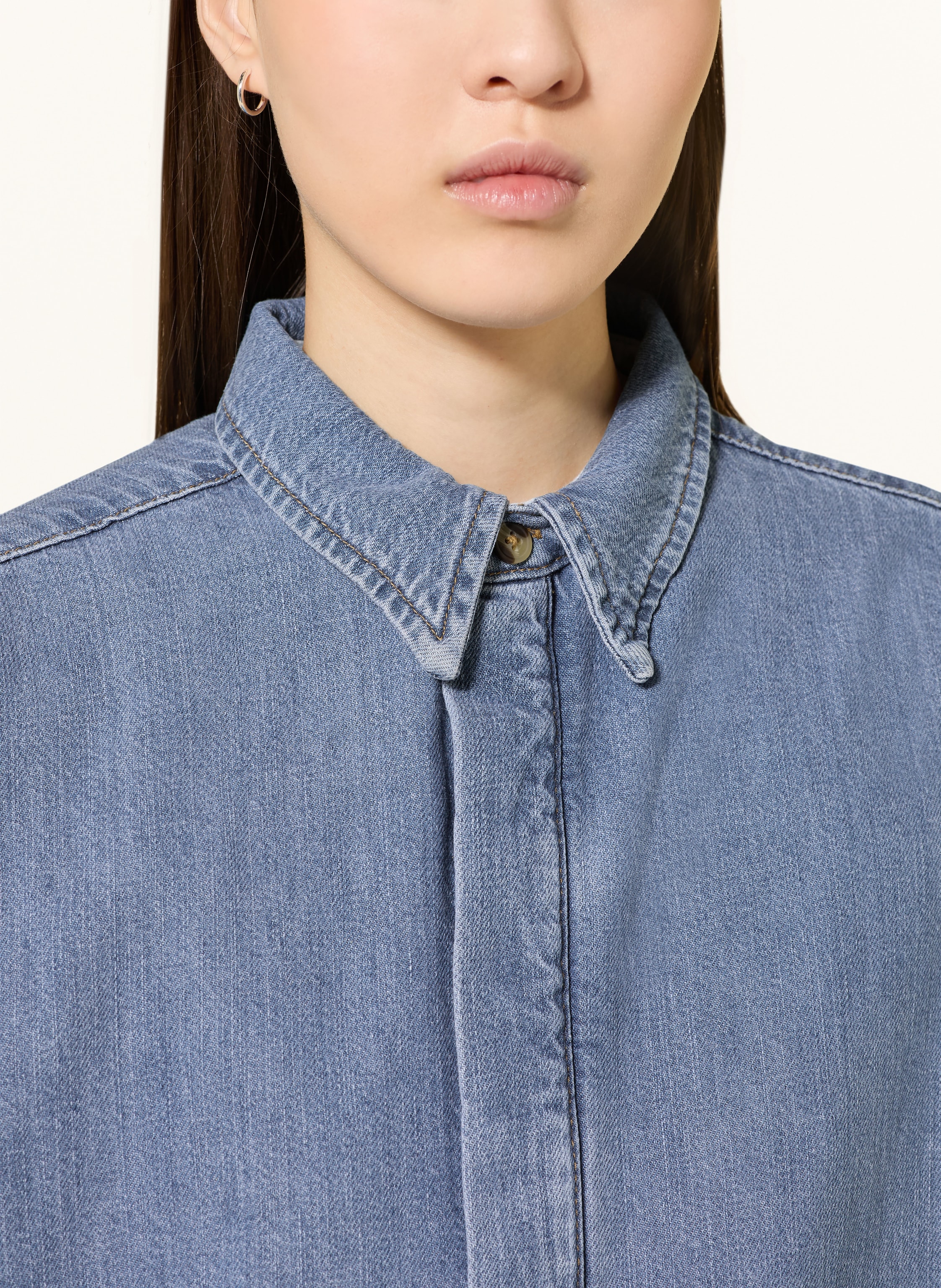 Thumbnail - Good American Overzized-Jeansbluse blau