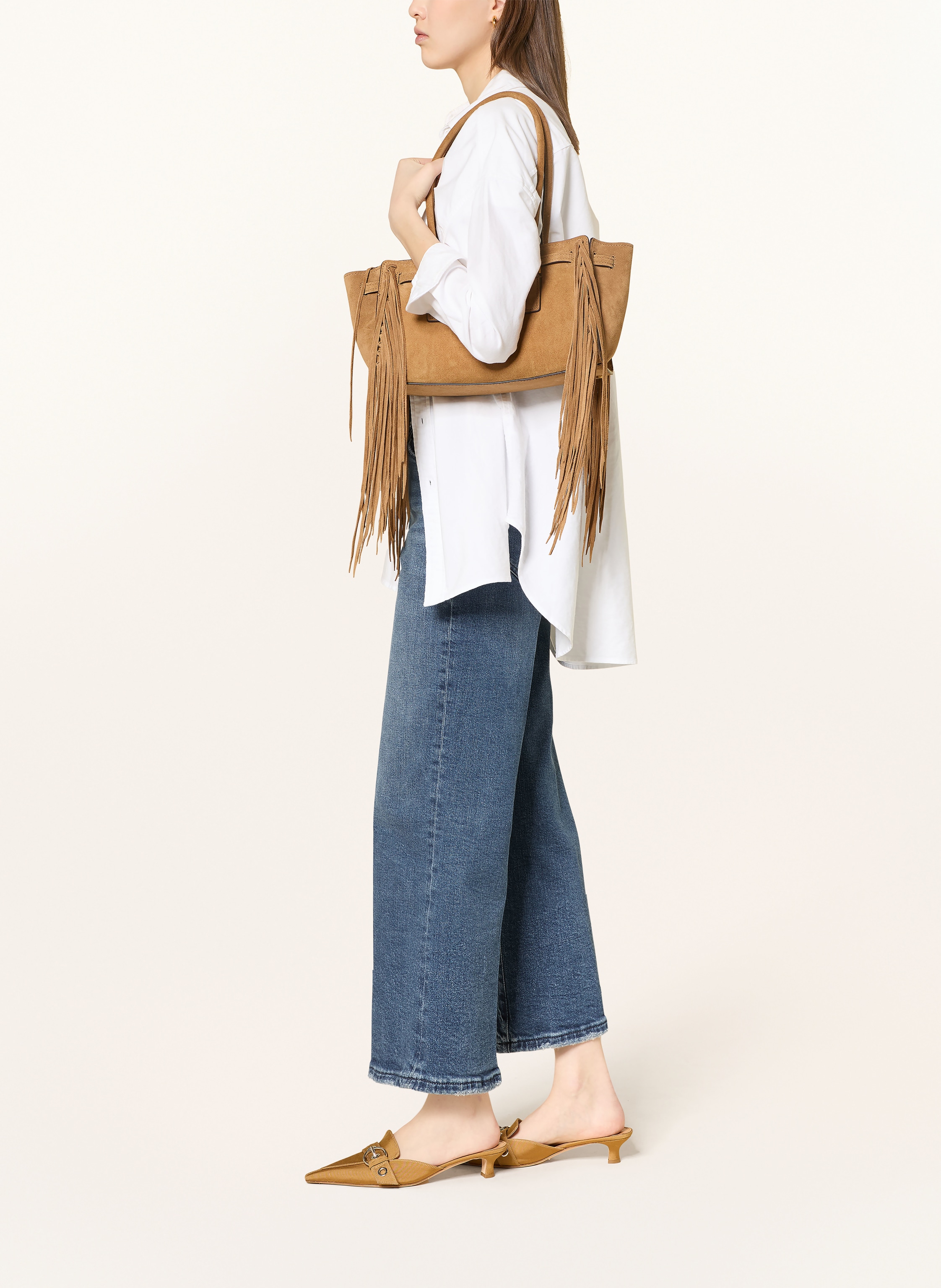Thumbnail - Good American Jeans-Culotte Good Waist Cropped Palazzo blau