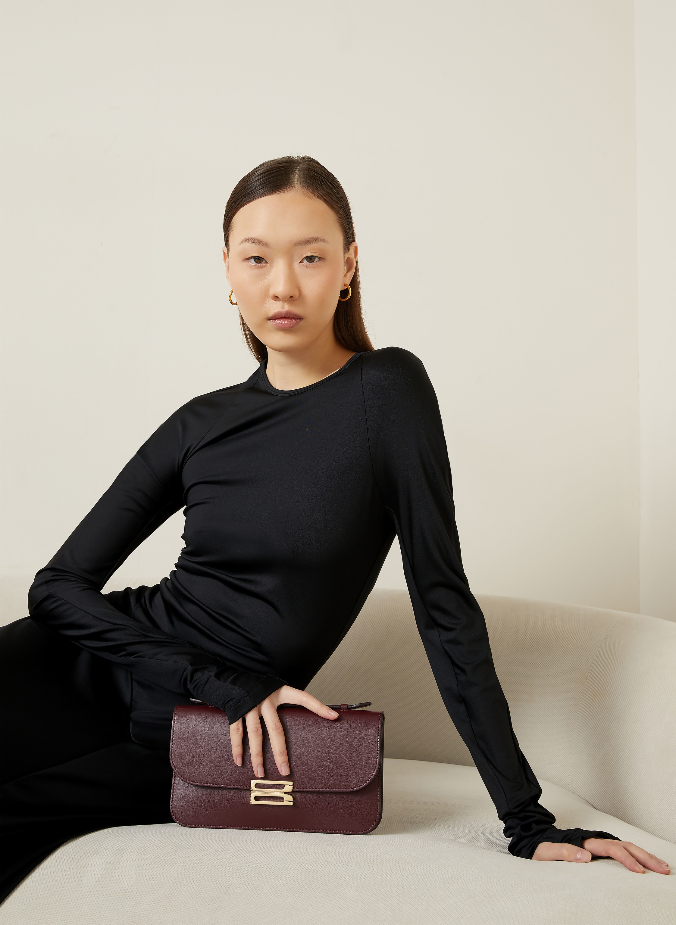 Thumbnail - Victoria Beckham Jerseykleid schwarz