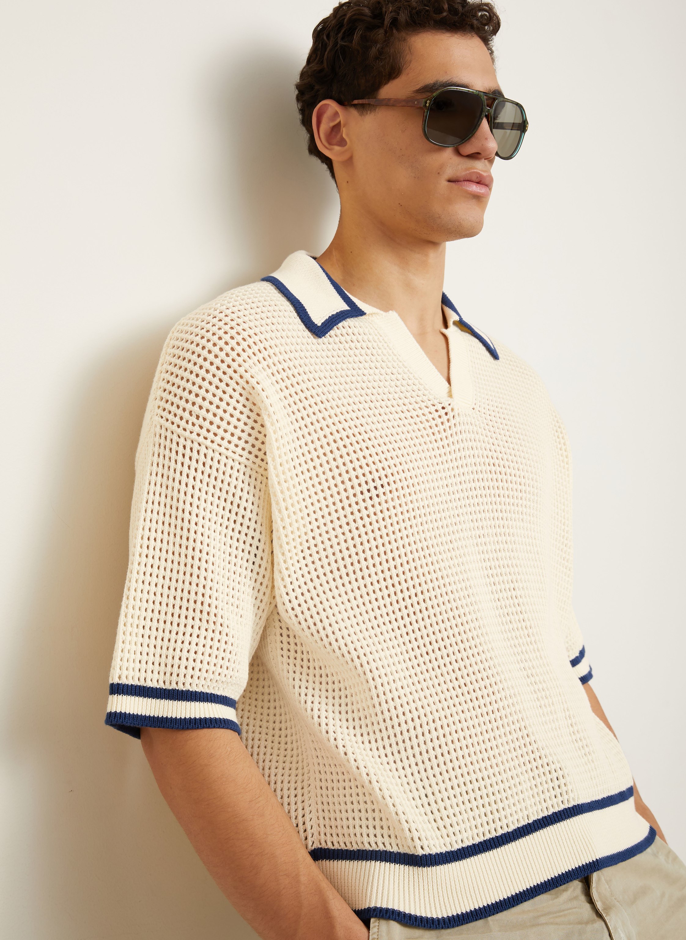 Thumbnail - dsquared2 Strick-Poloshirt weiss