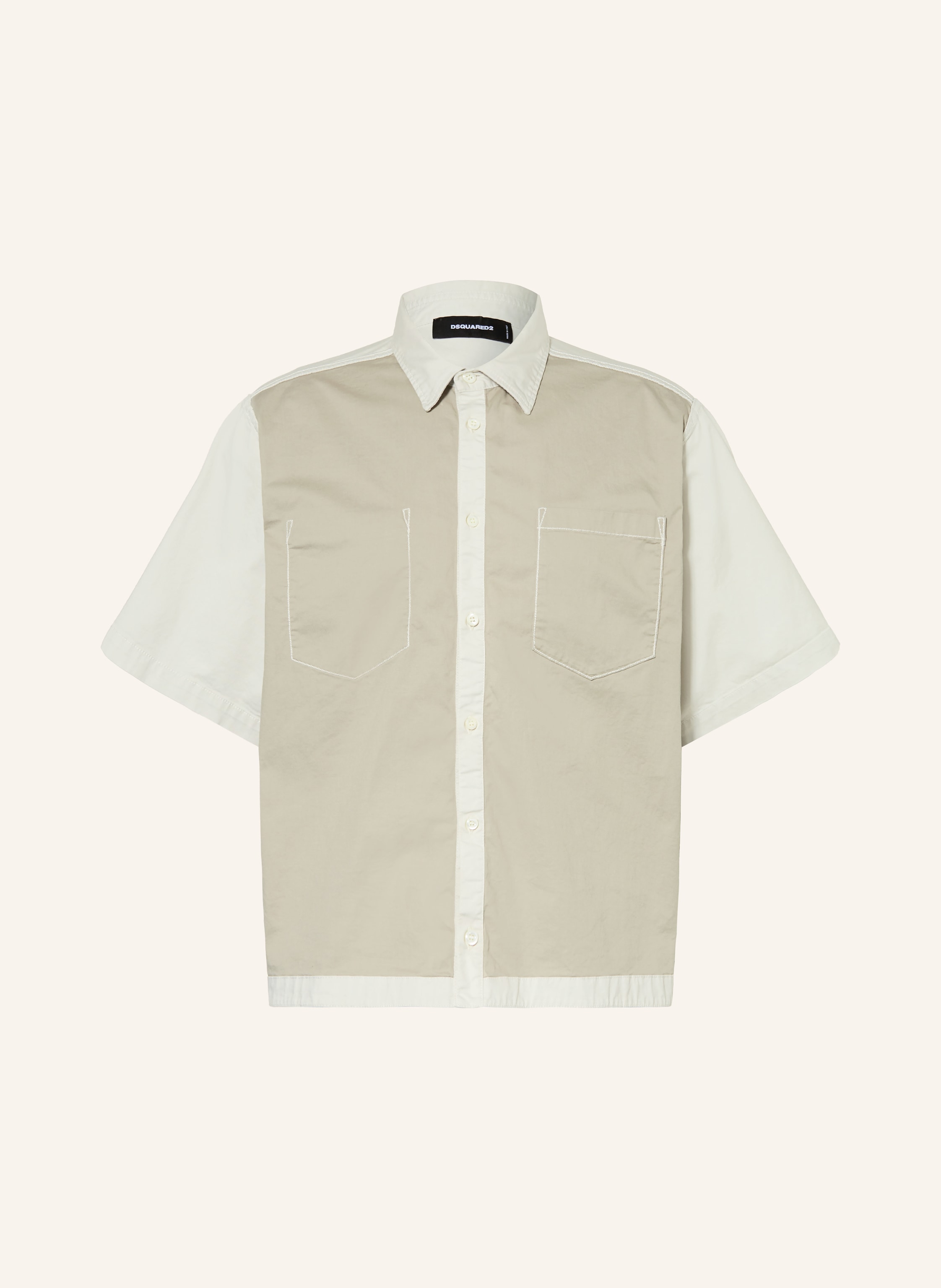 DSQUARED2 dsquared2 Kurzarm-Hemd Comfort Fit beige in BEIGE / ECRU